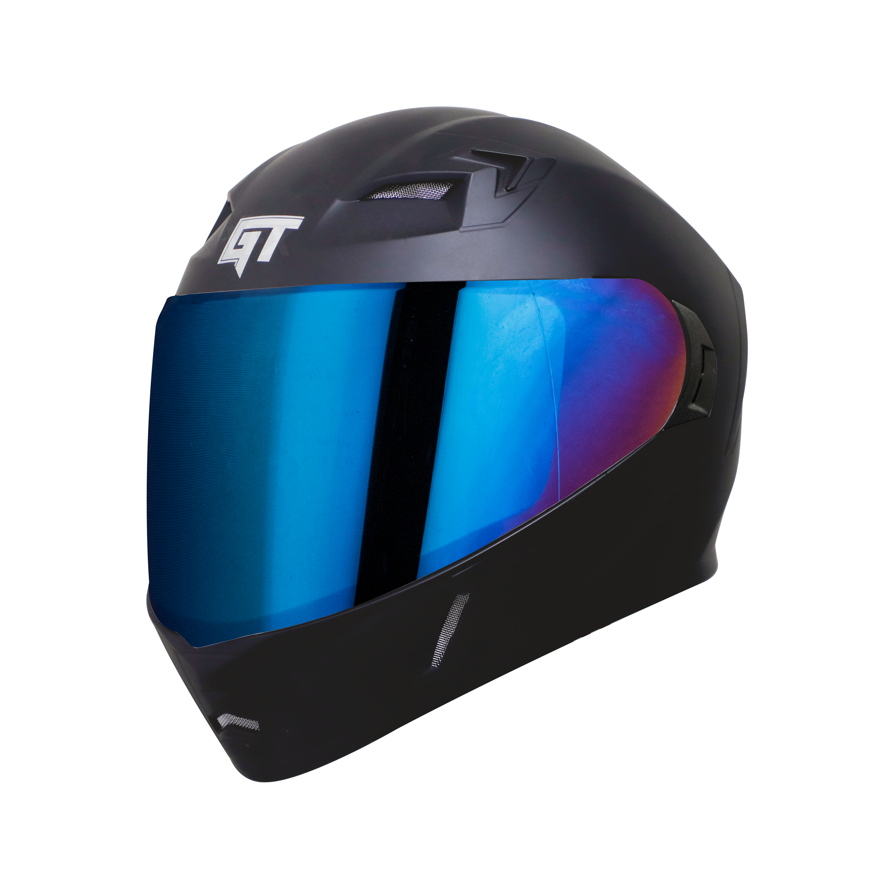 Steelbird SBA-21 GT Full Face ISI Certified Helmet (Matt Y. Blue With Chrome Blue Visor)