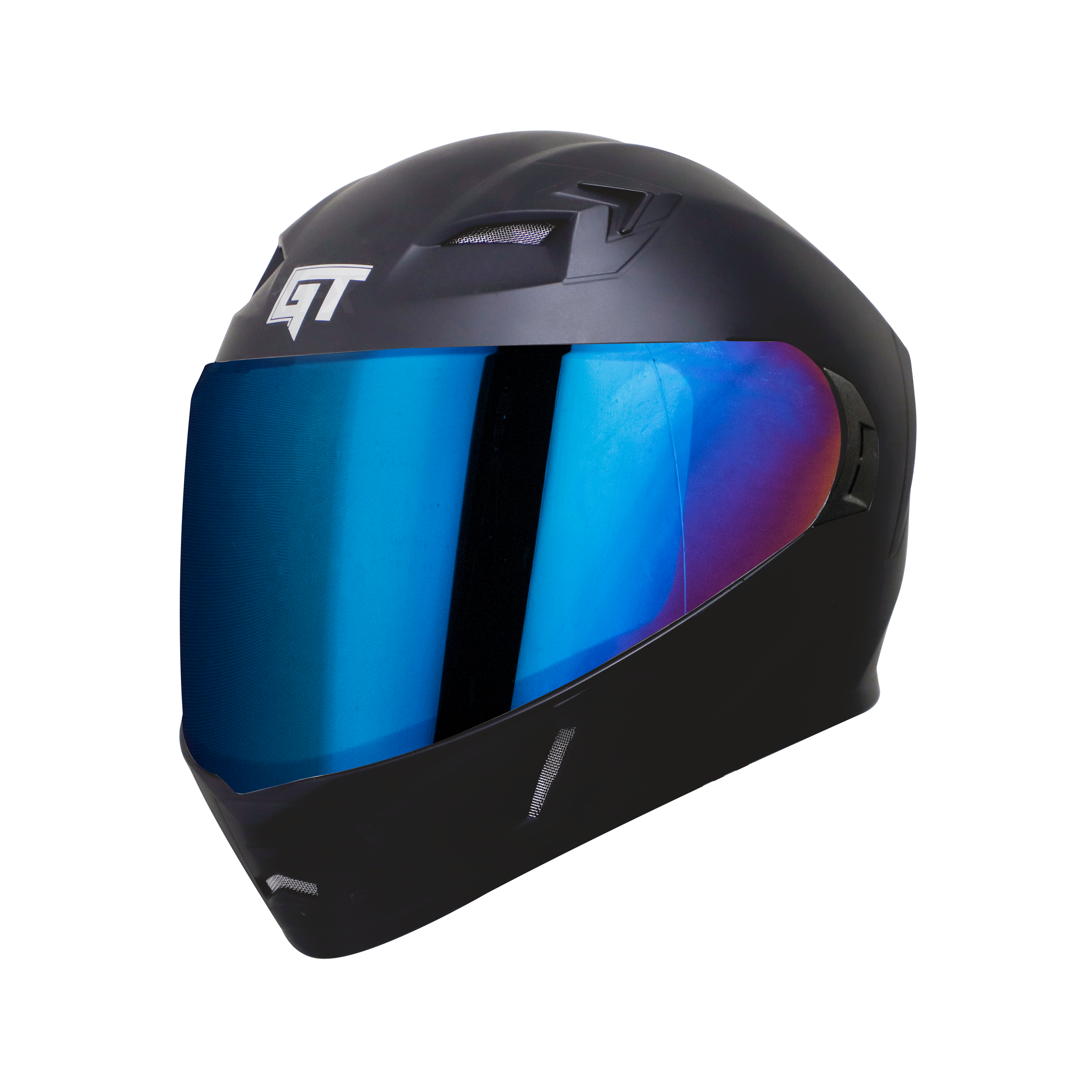 Steelbird SBA-21 GT Full Face ISI Certified Helmet (Matt H. Grey With Chrome Blue Visor)