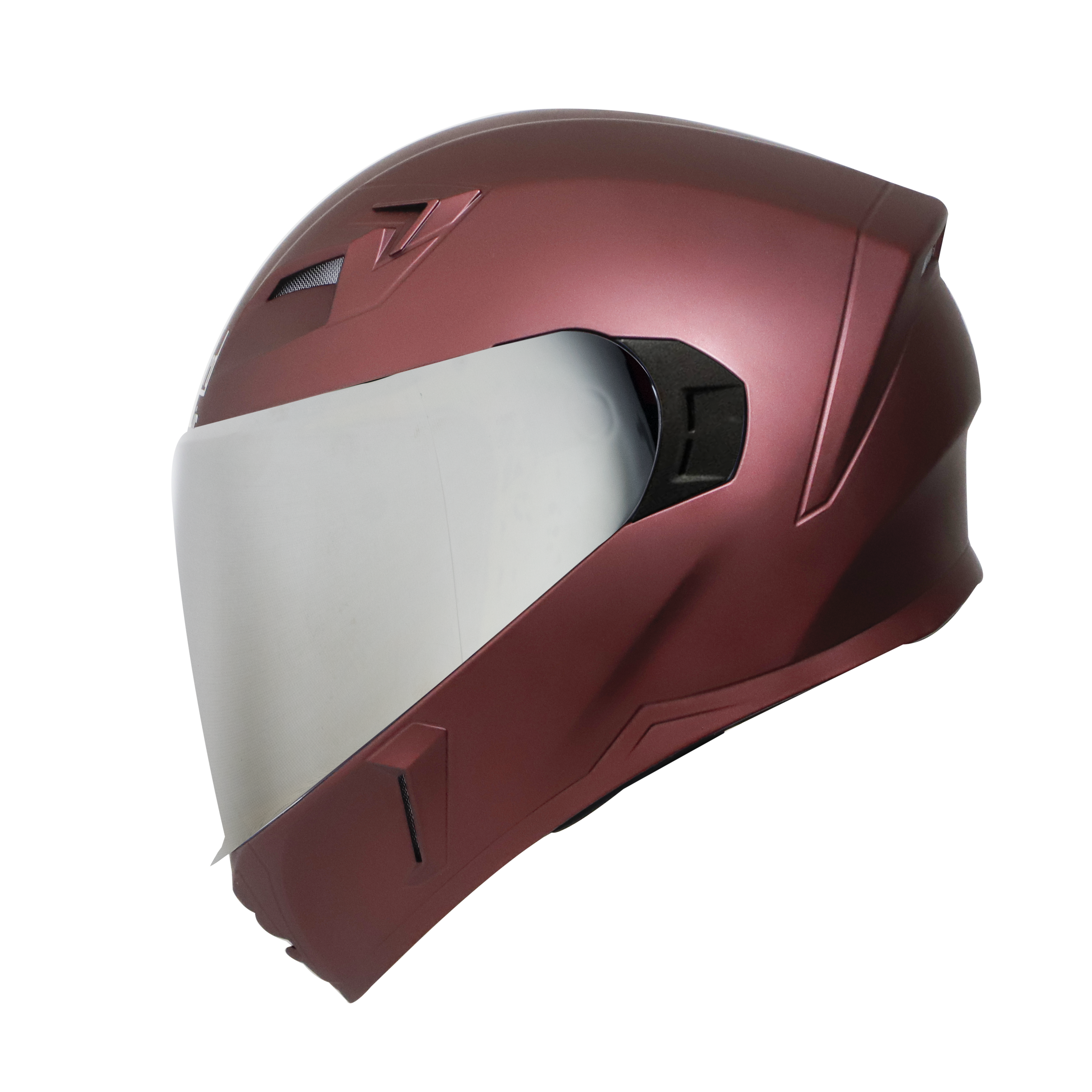 Steelbird SBA-21 GT Full Face ISI Certified Helmet (Matt Maroon With Chrome Silver Visor)