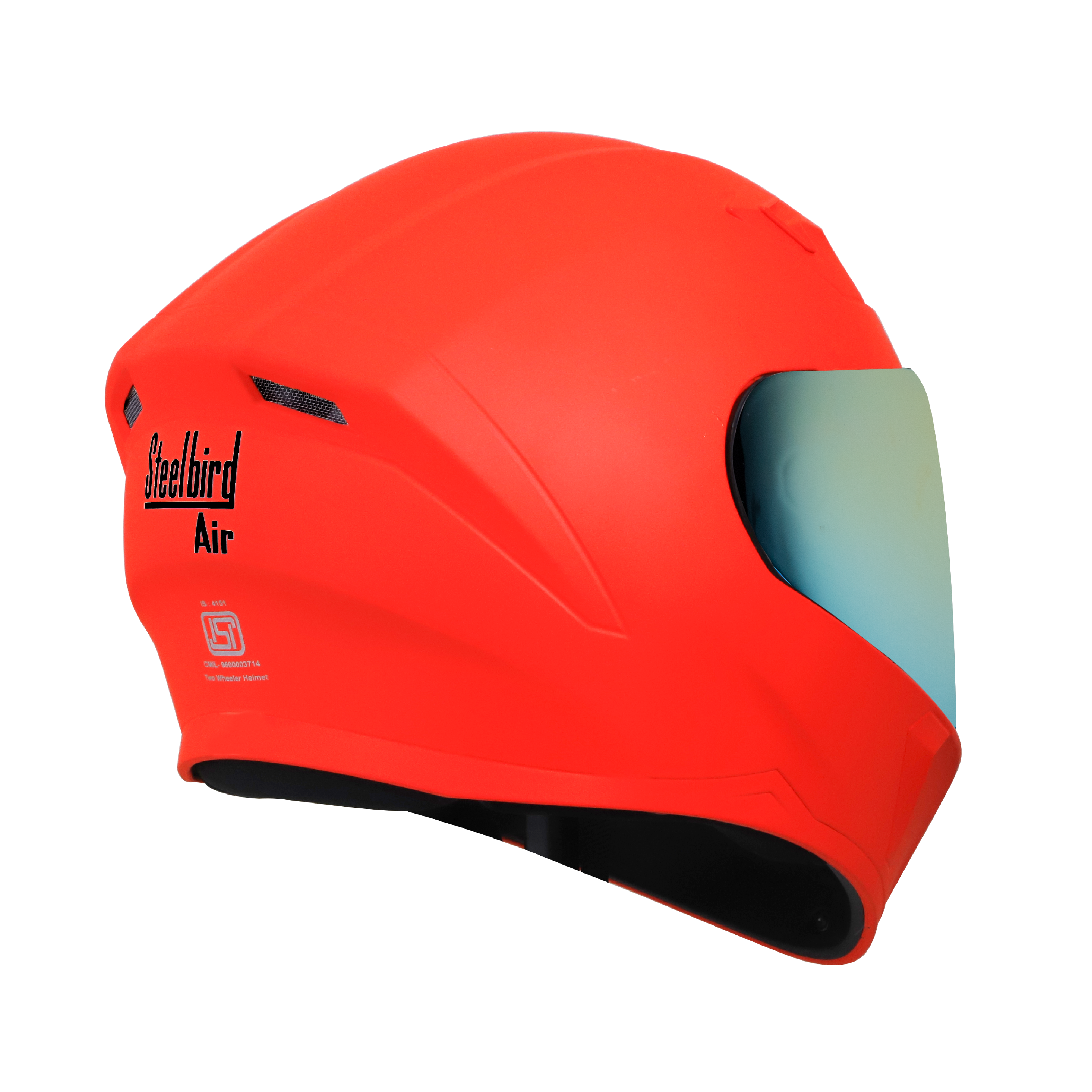 Steelbird SBA-21 GT Full Face ISI Certified Helmet (Glossy Fluo Red With Chrome Gold Visor)