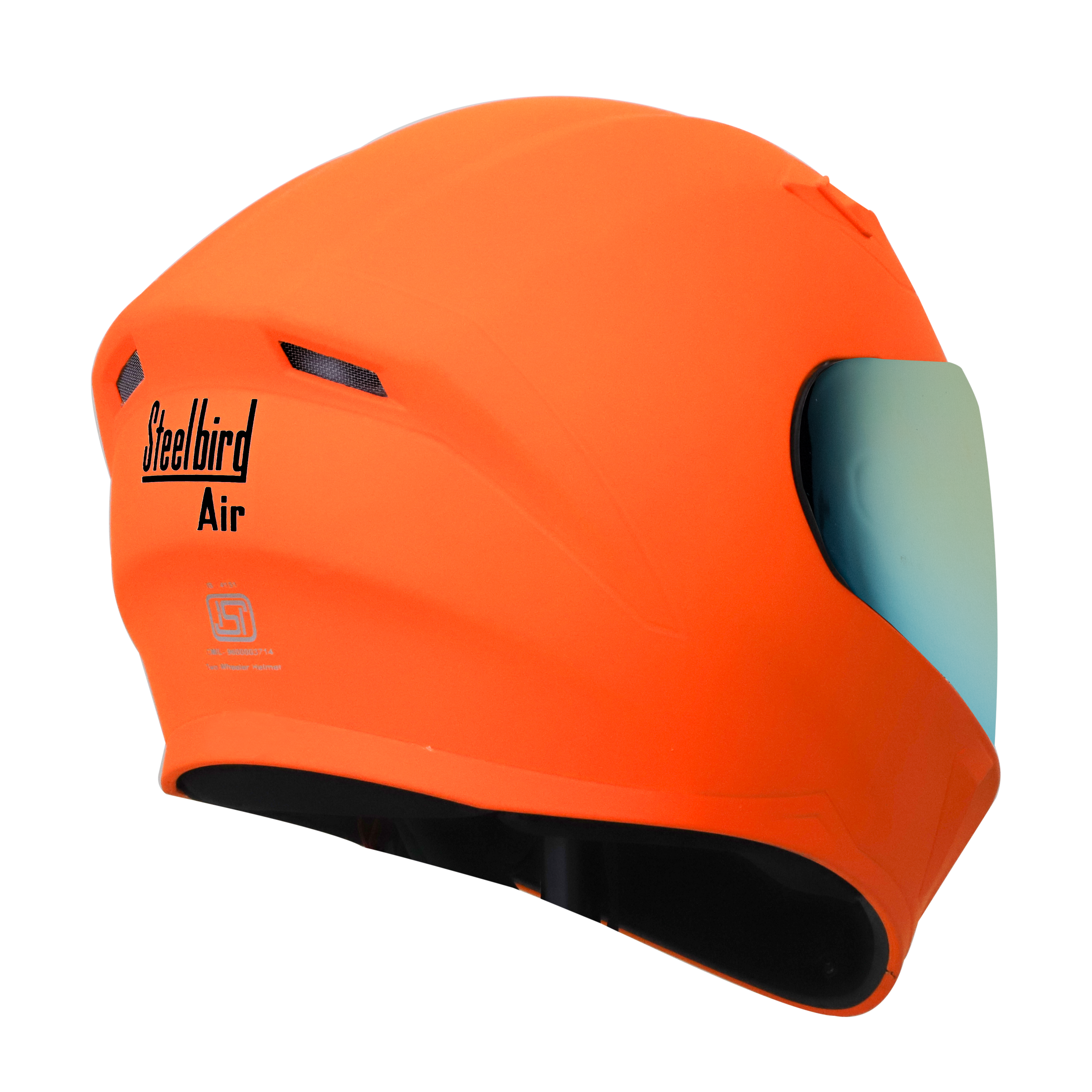Steelbird SBA-21 GT Full Face ISI Certified Helmet (Glossy Fluo Orange With Chrome Gold Visor)