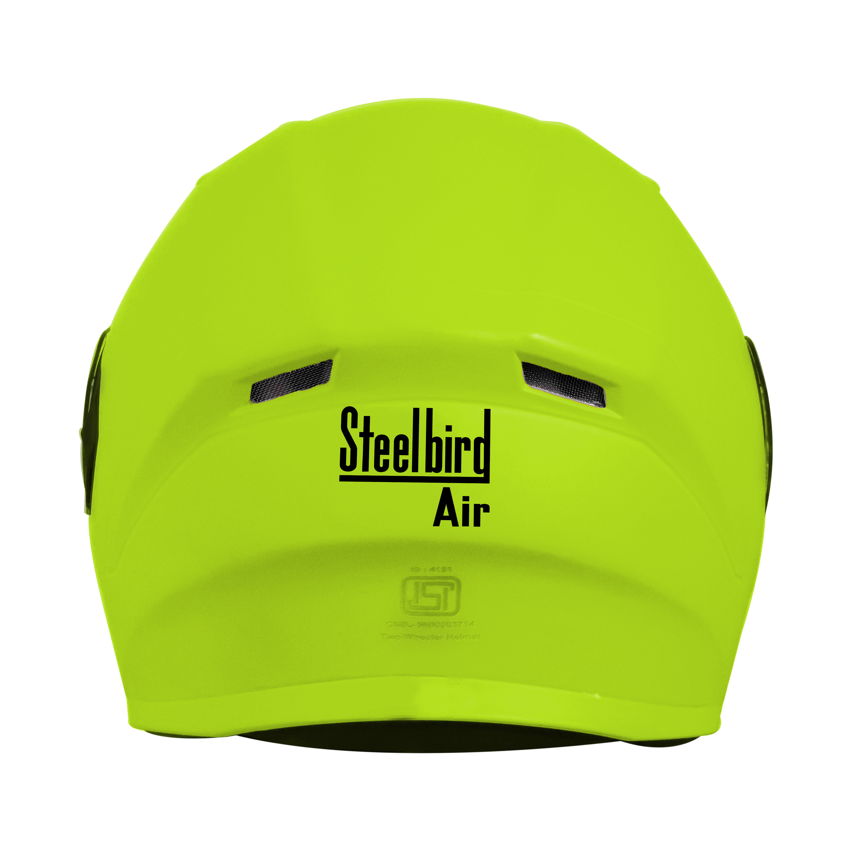 Steelbird SBA-21 GT Full Face ISI Certified Helmet (Glossy Fluo Neon With Chrome Blue Visor)