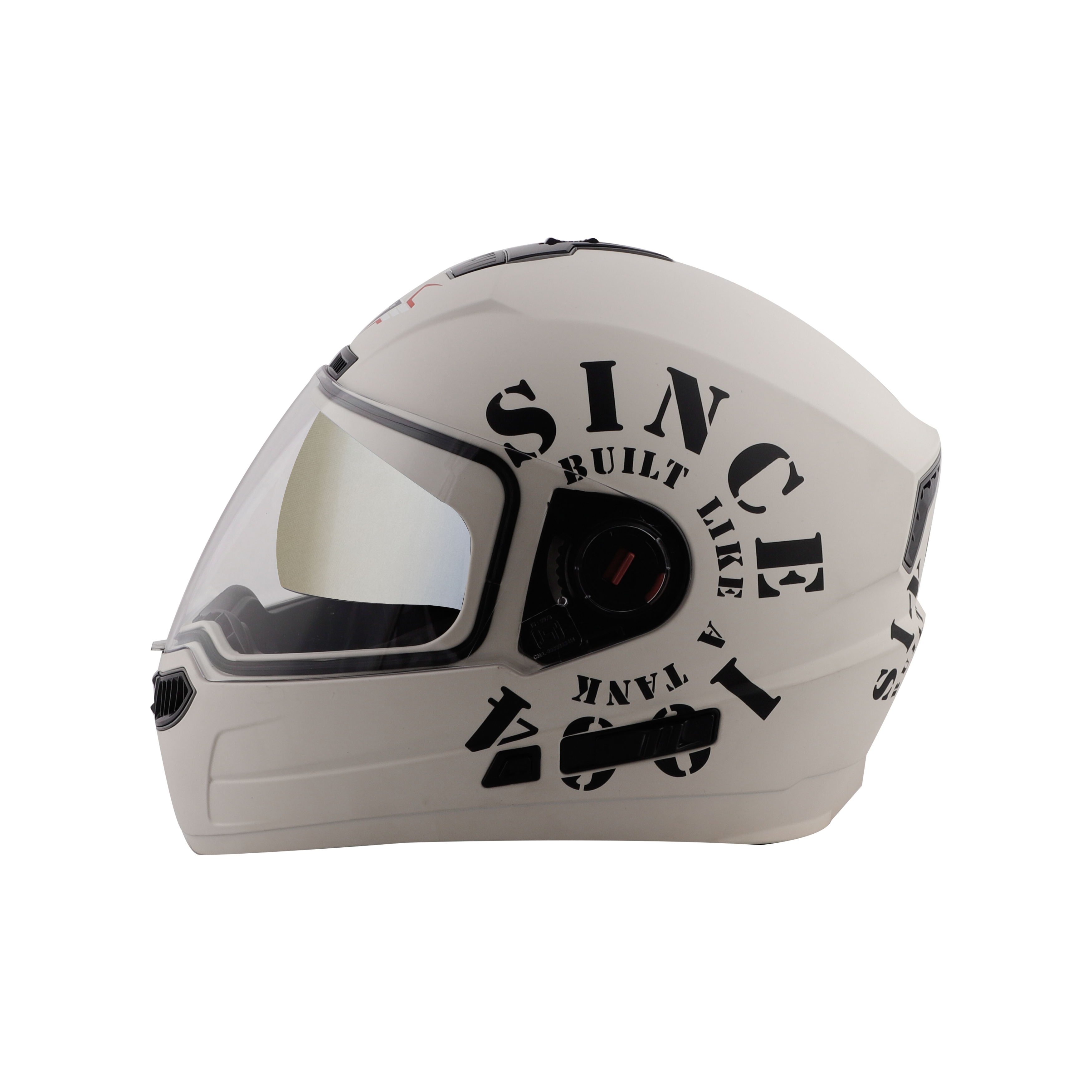 Steelbird SBA-1 Tank Double Visor Full Face Graphics Helmet, Inner Silver Sun Shield And Outer Clear Visor (Matt Off White Black)