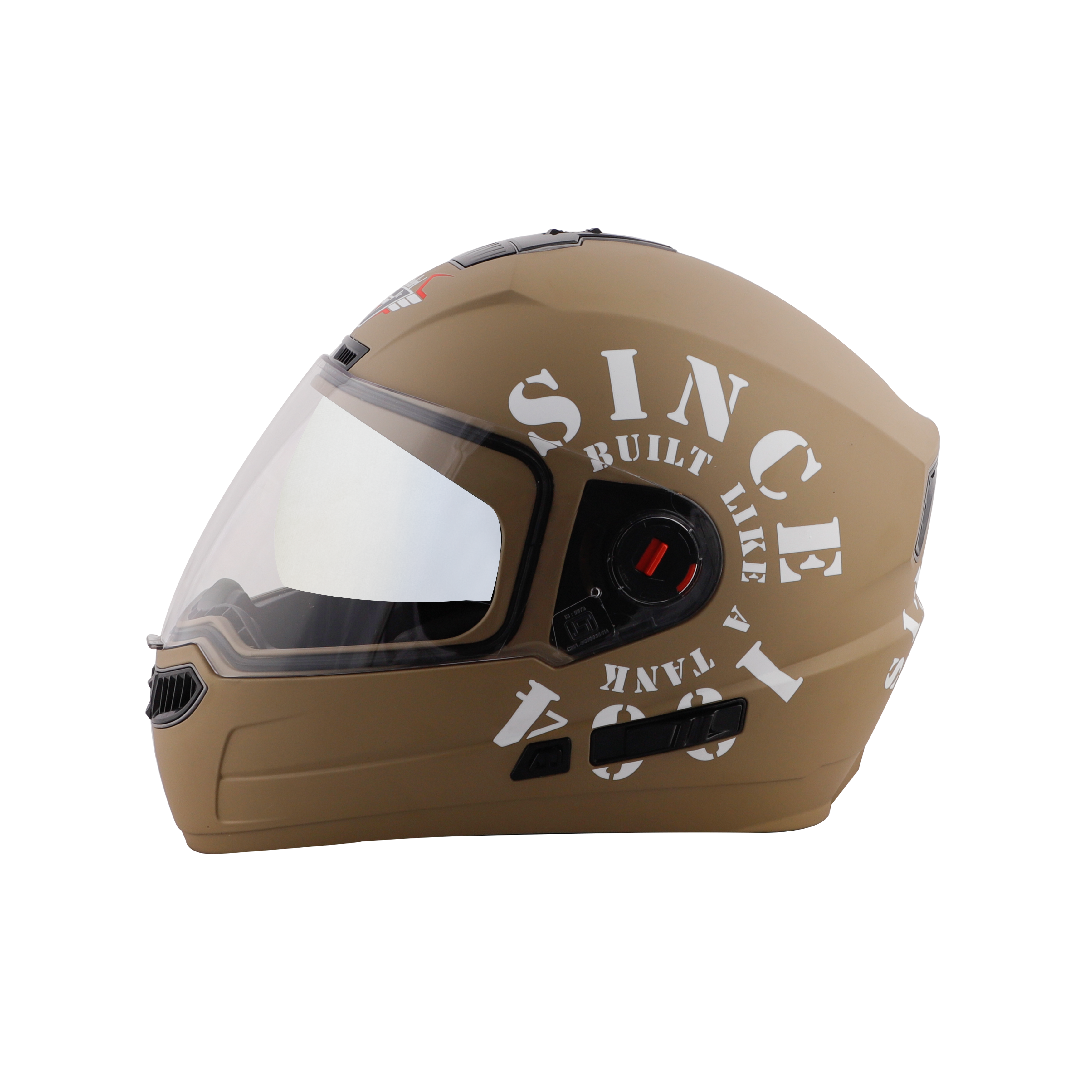 Steelbird SBA-1 Tank Double Visor Full Face Graphics Helmet, Inner Silver Sun Shield And Outer Clear Visor (Matt Desert Storm White)