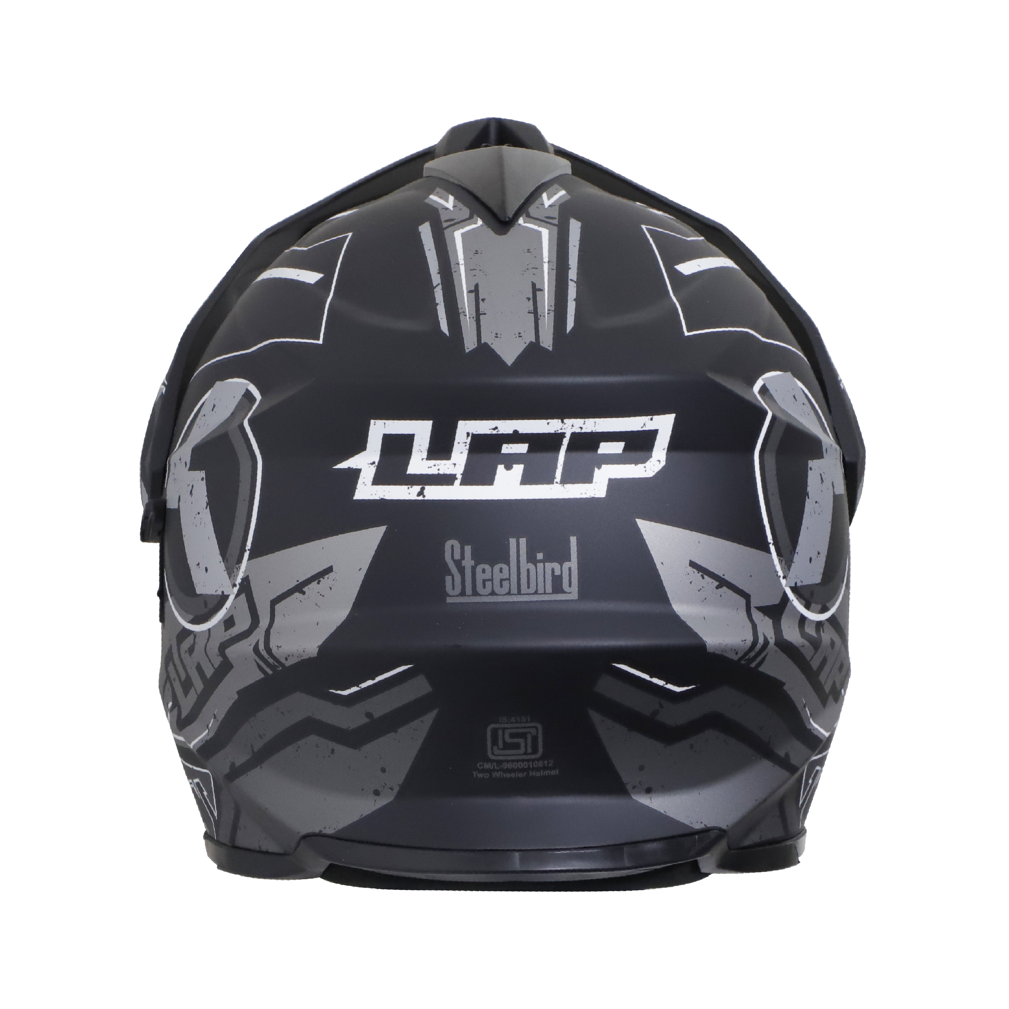 SB-42 BANG LAP MAT BLACK WITH GREY (WITH CHROME SILVER INNER SUN SHIELD)