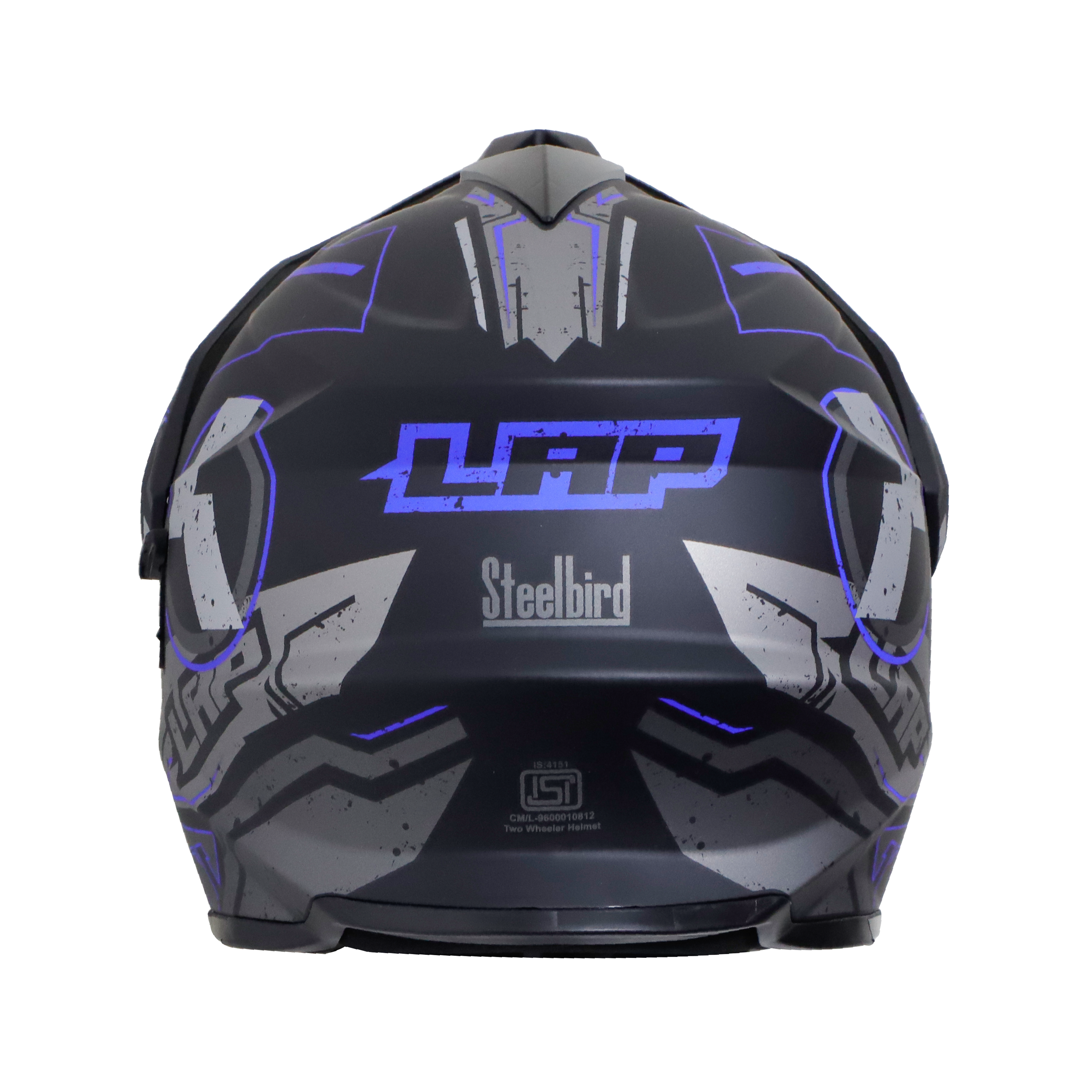 SB-42 BANG LAP GLOSSY BLACK WITH BLUE (WITH CHROME SILVER INNER SUN SHIELD)