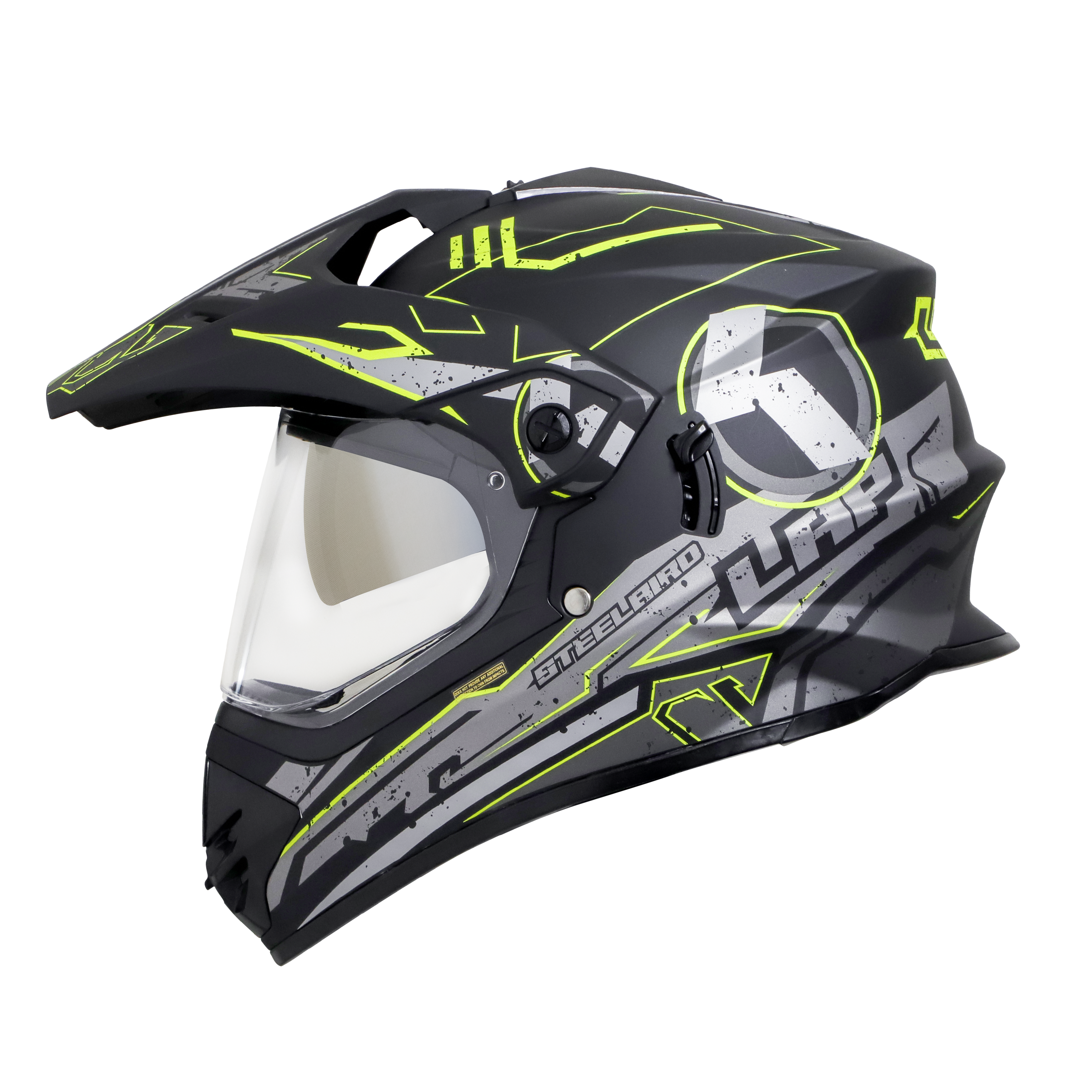 SB-42 BANG LAP GLOSSY BLACK WITH NEON (WITH CHROME SILVER INNER SUN SHIELD)