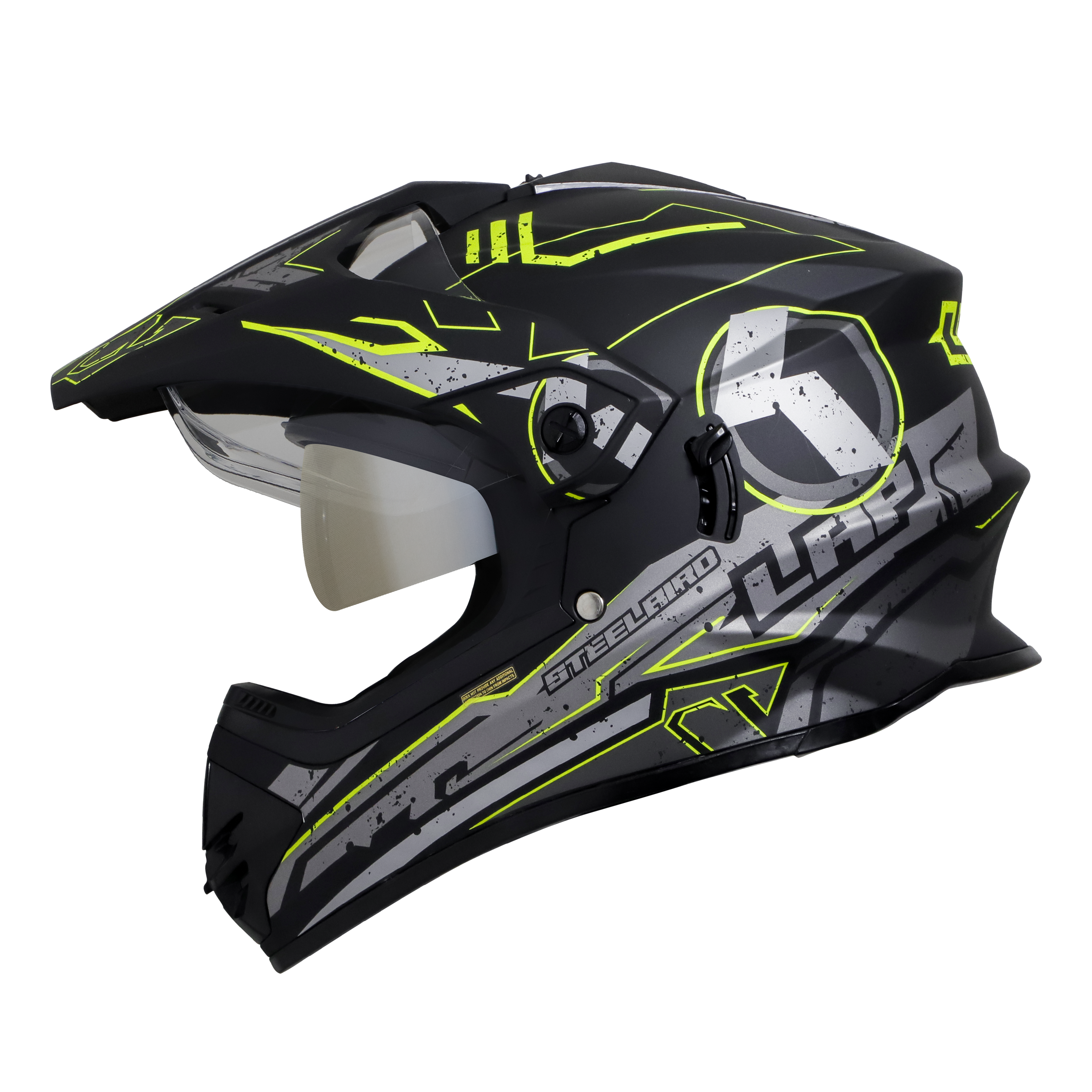 SB-42 BANG LAP GLOSSY BLACK WITH NEON (WITH CHROME SILVER INNER SUN SHIELD)