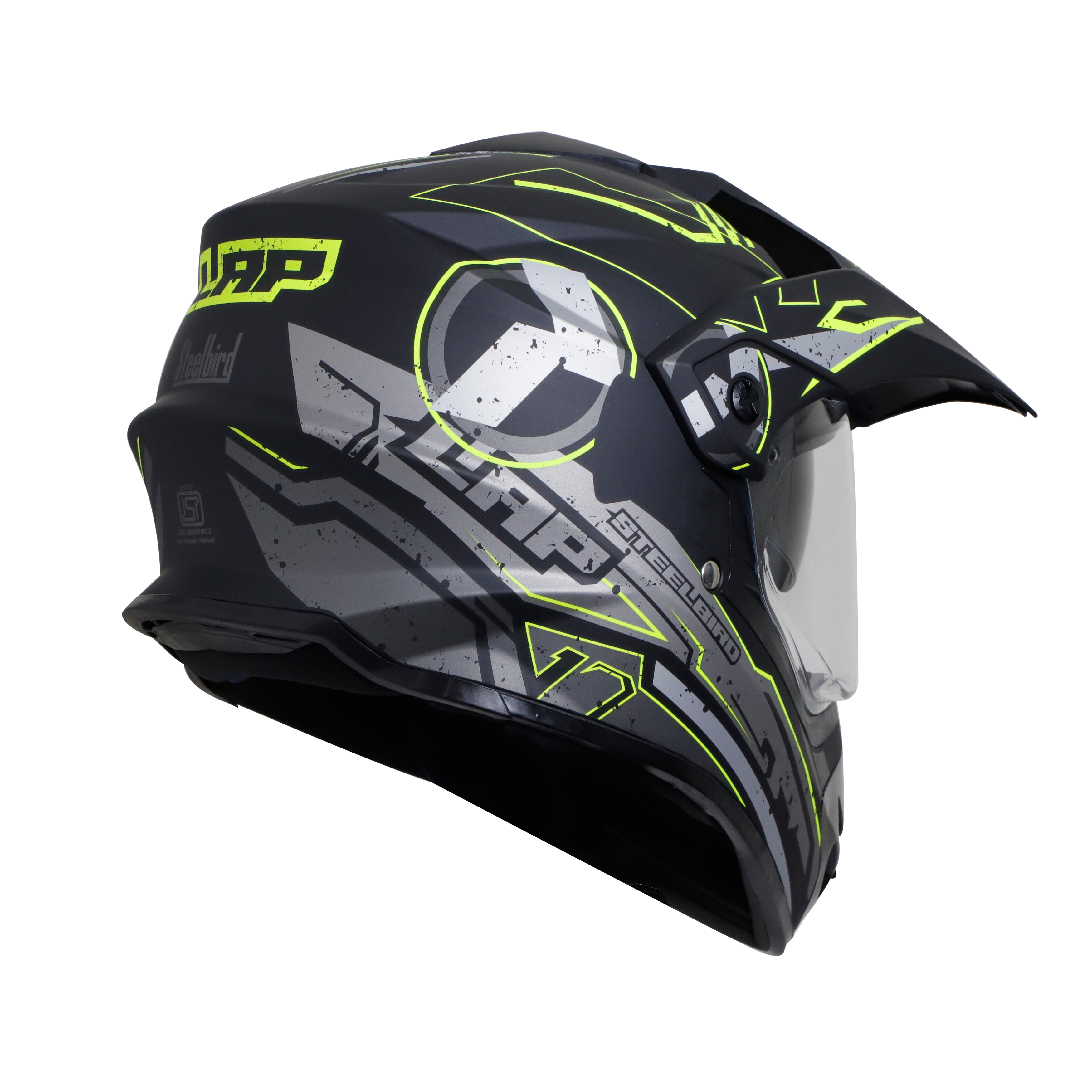 SB-42 BANG LAP GLOSSY BLACK WITH NEON (WITH CHROME SILVER INNER SUN SHIELD)