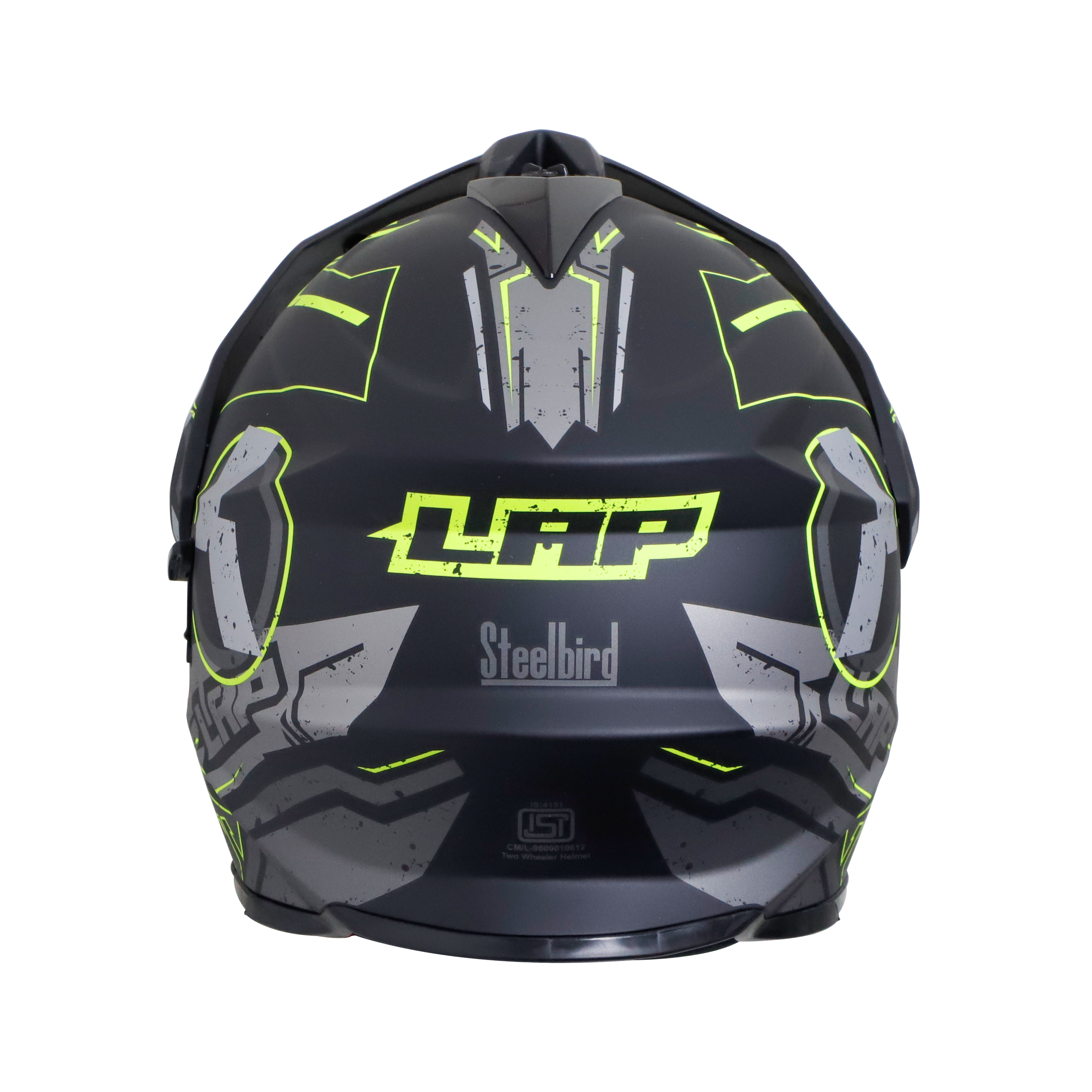 SB-42 BANG LAP GLOSSY BLACK WITH NEON (WITH CHROME SILVER INNER SUN SHIELD)