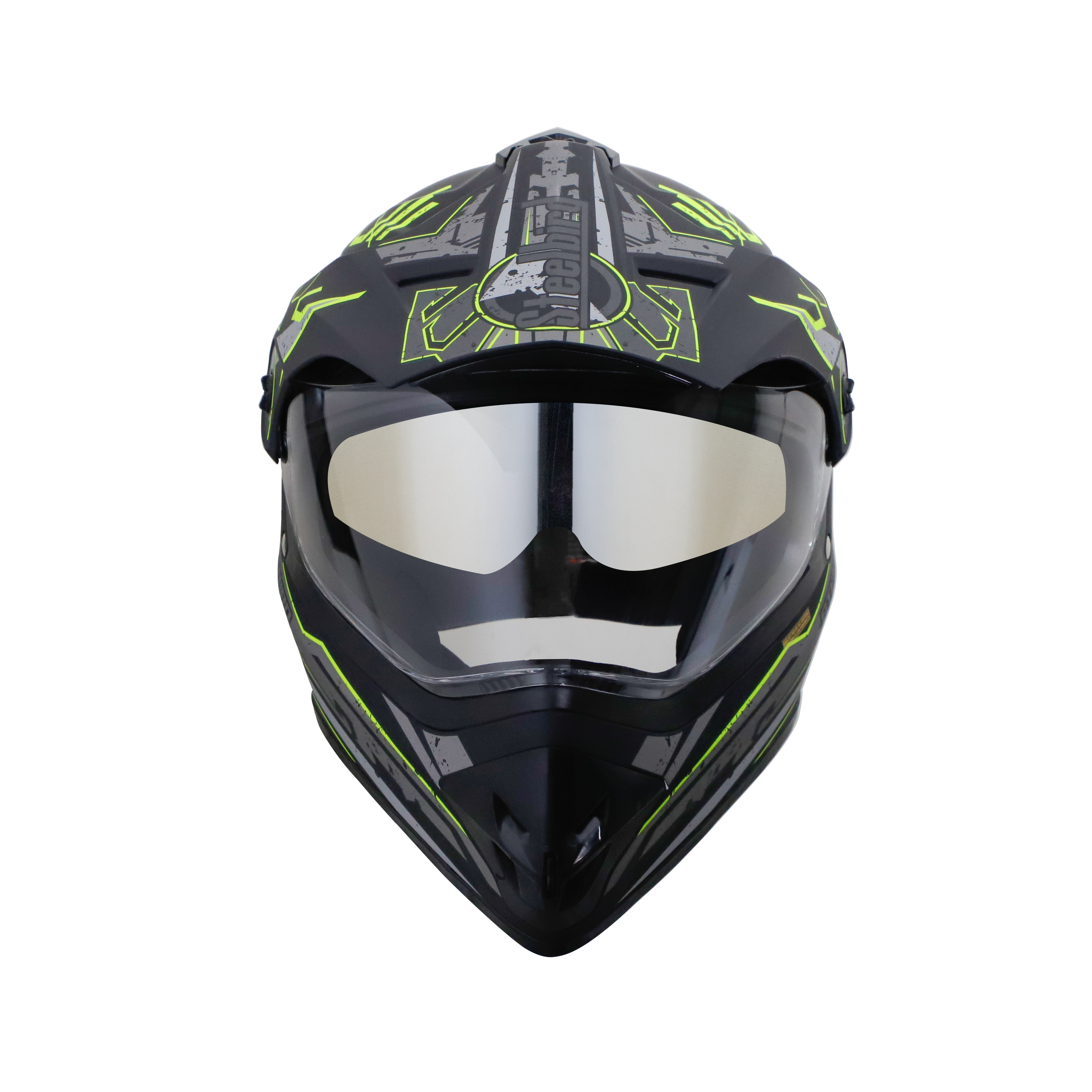 SB-42 BANG LAP GLOSSY BLACK WITH NEON (WITH CHROME SILVER INNER SUN SHIELD)