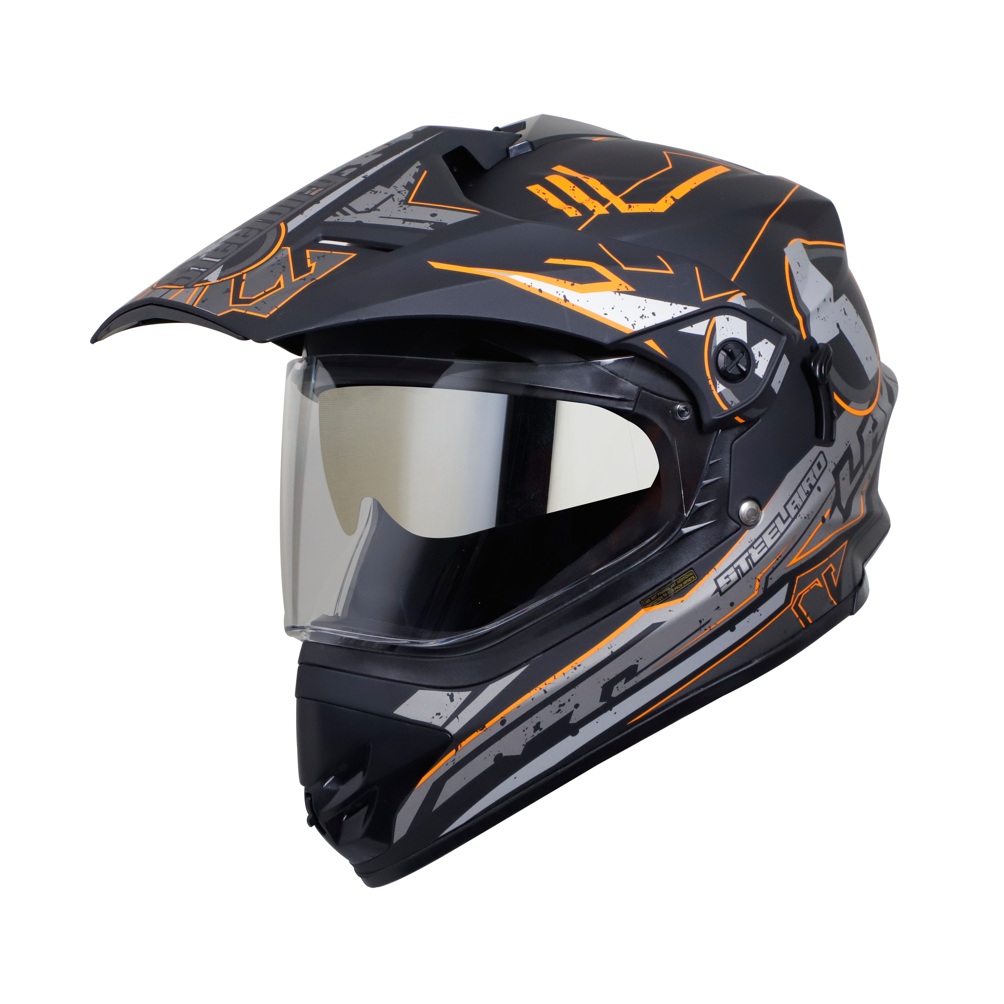 SB-42 BANG LAP GLOSSY BLACK WITH ORANGE (WITH CHROME SILVER INNER SUN SHIELD)