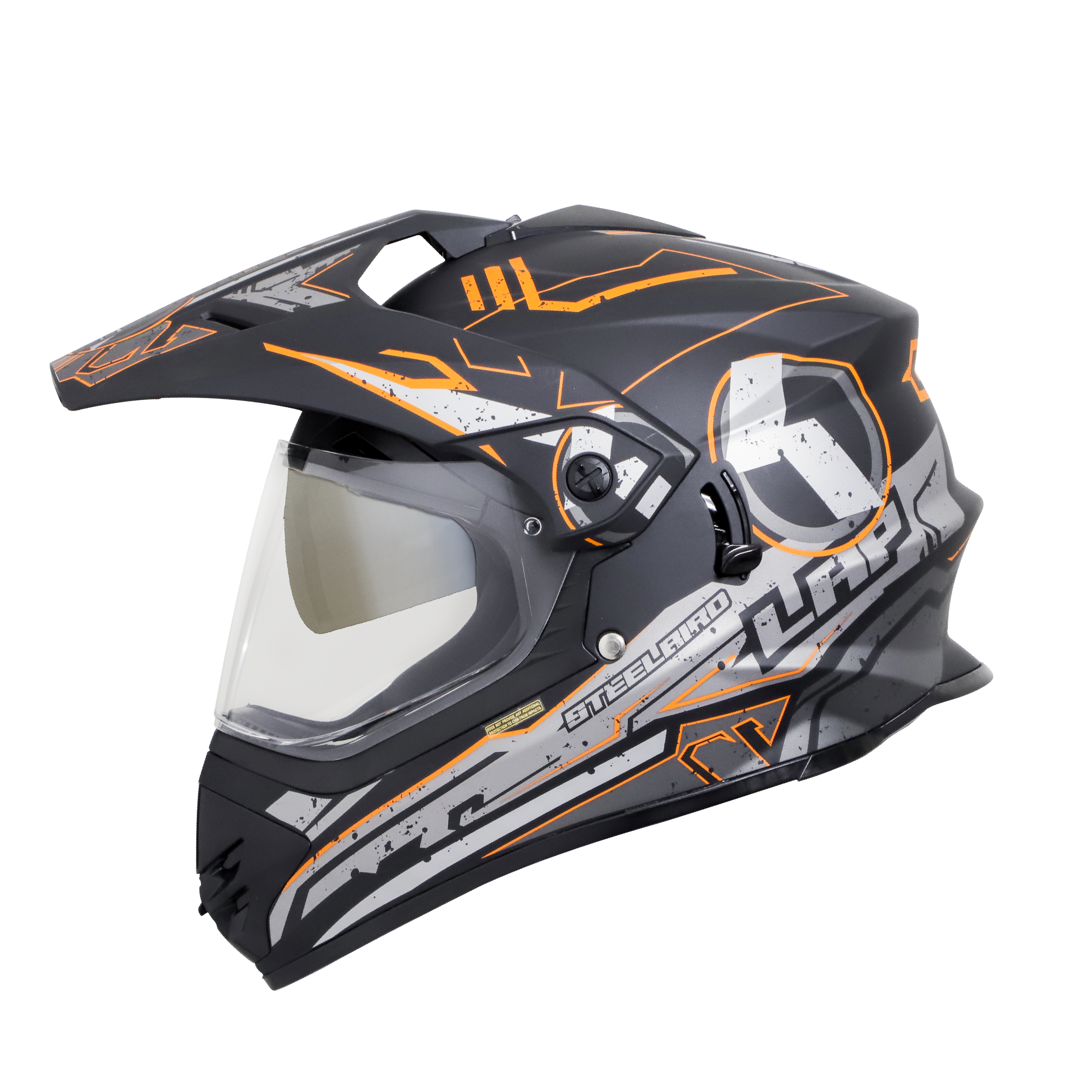 SB-42 BANG LAP GLOSSY BLACK WITH ORANGE (WITH CHROME SILVER INNER SUN SHIELD)