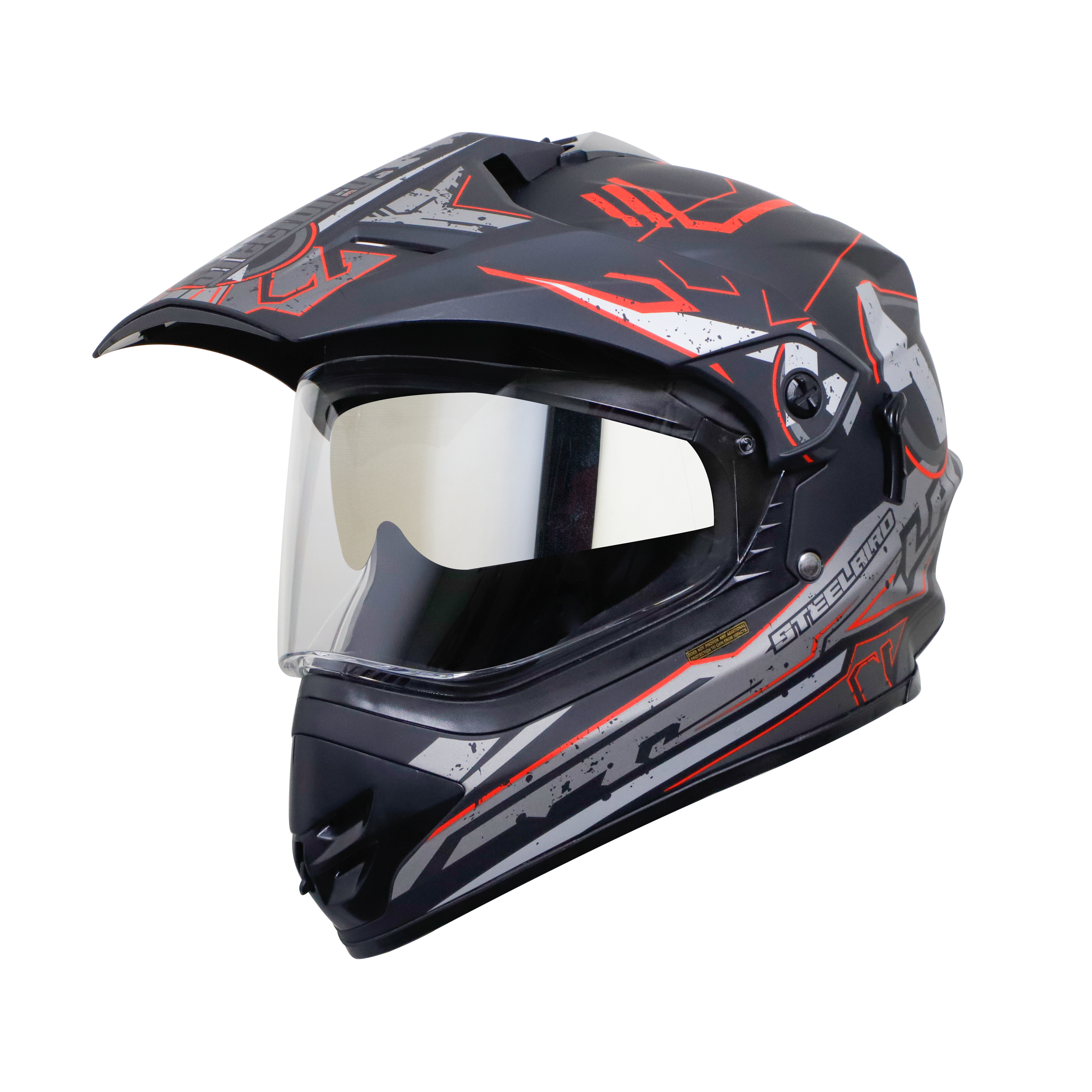 SB-42 BANG LAP GLOSSY BLACK WITH RED (WITH CHROME SILVER INNER SUN SHIELD)