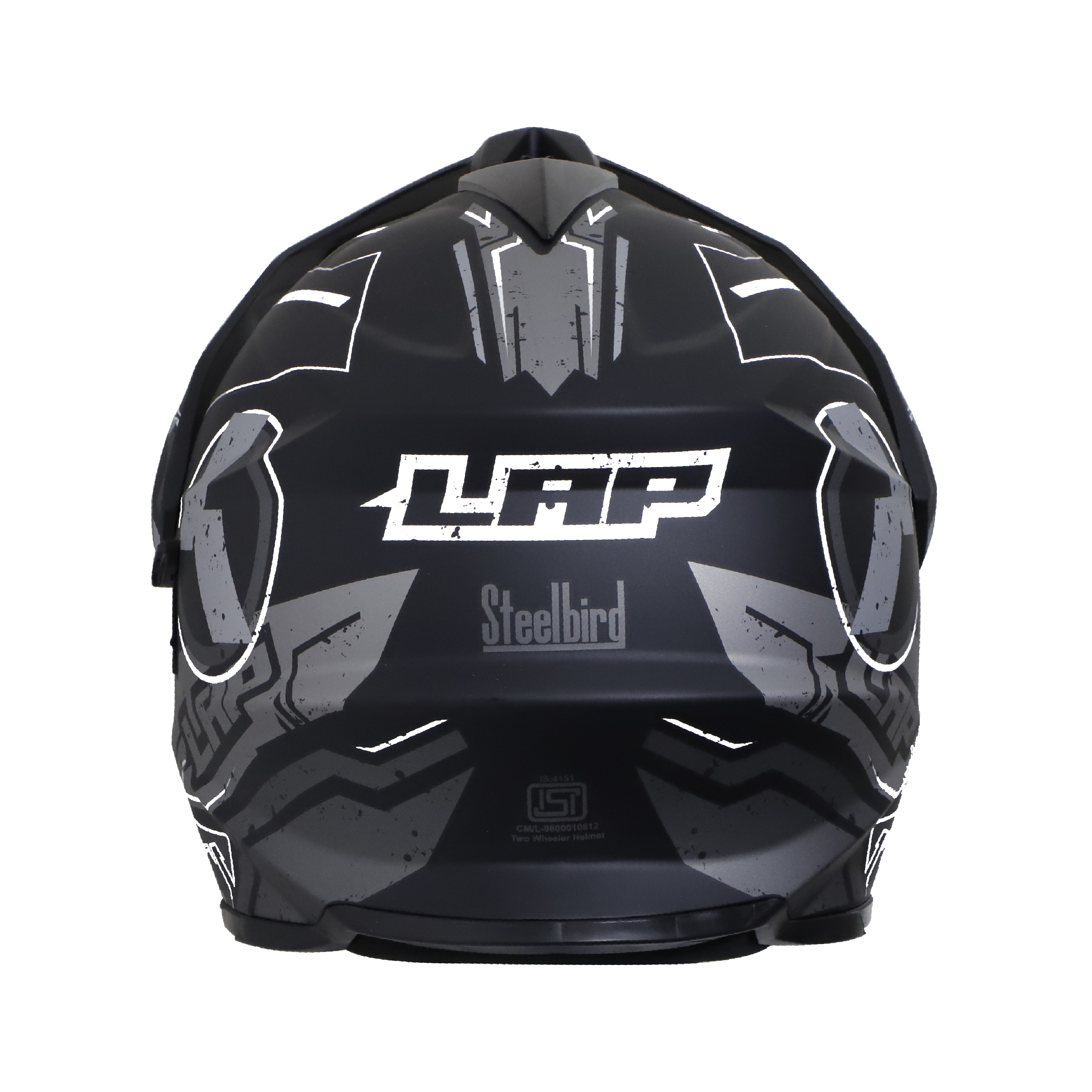 SB-42 BANG LAP GLOSSY BLACK WITH WHITE (WITH CHROME SILVER INNER SUN SHIELD)