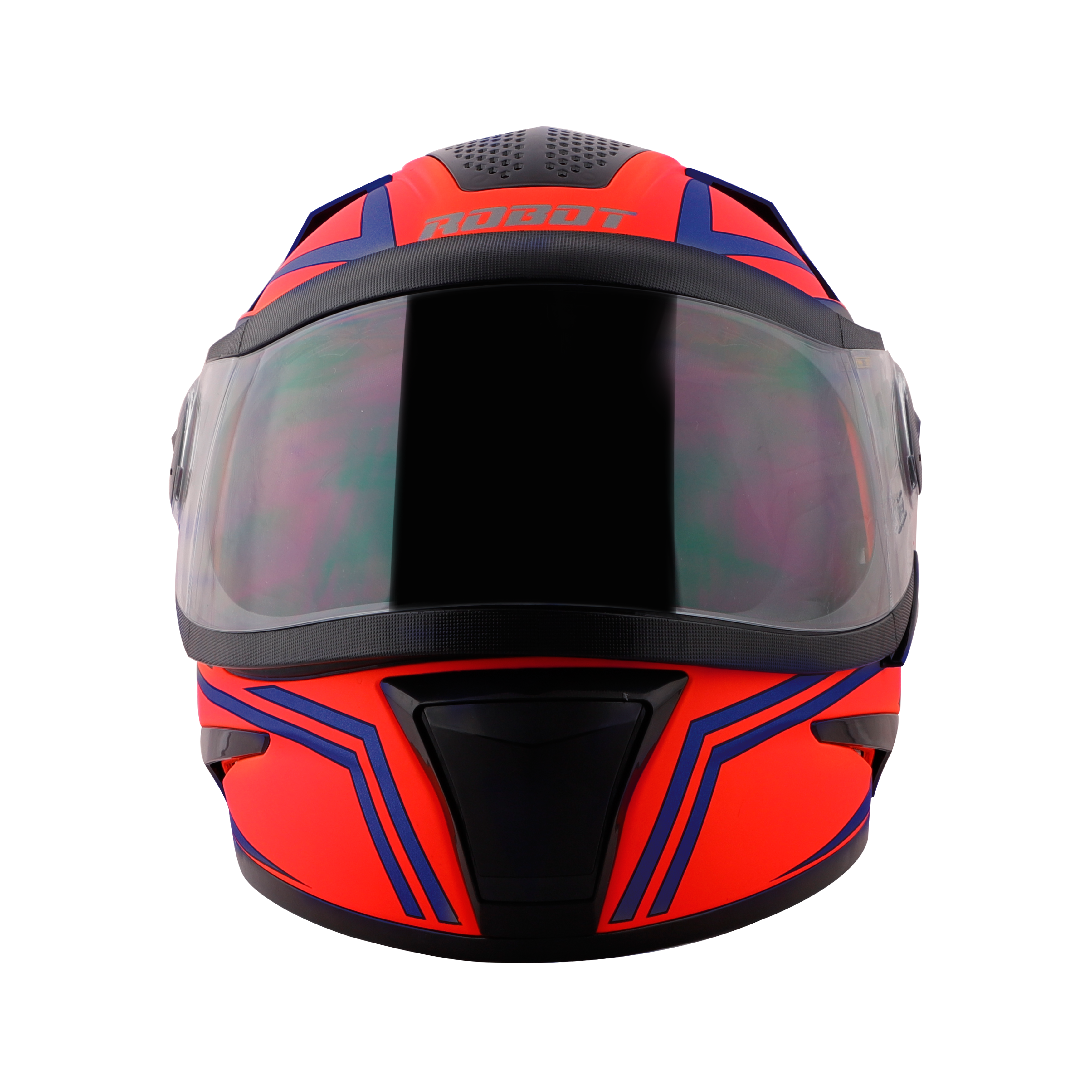 SBH-17 ROBOT STRIPE GLOSSY FLUO RED WITH BLUE