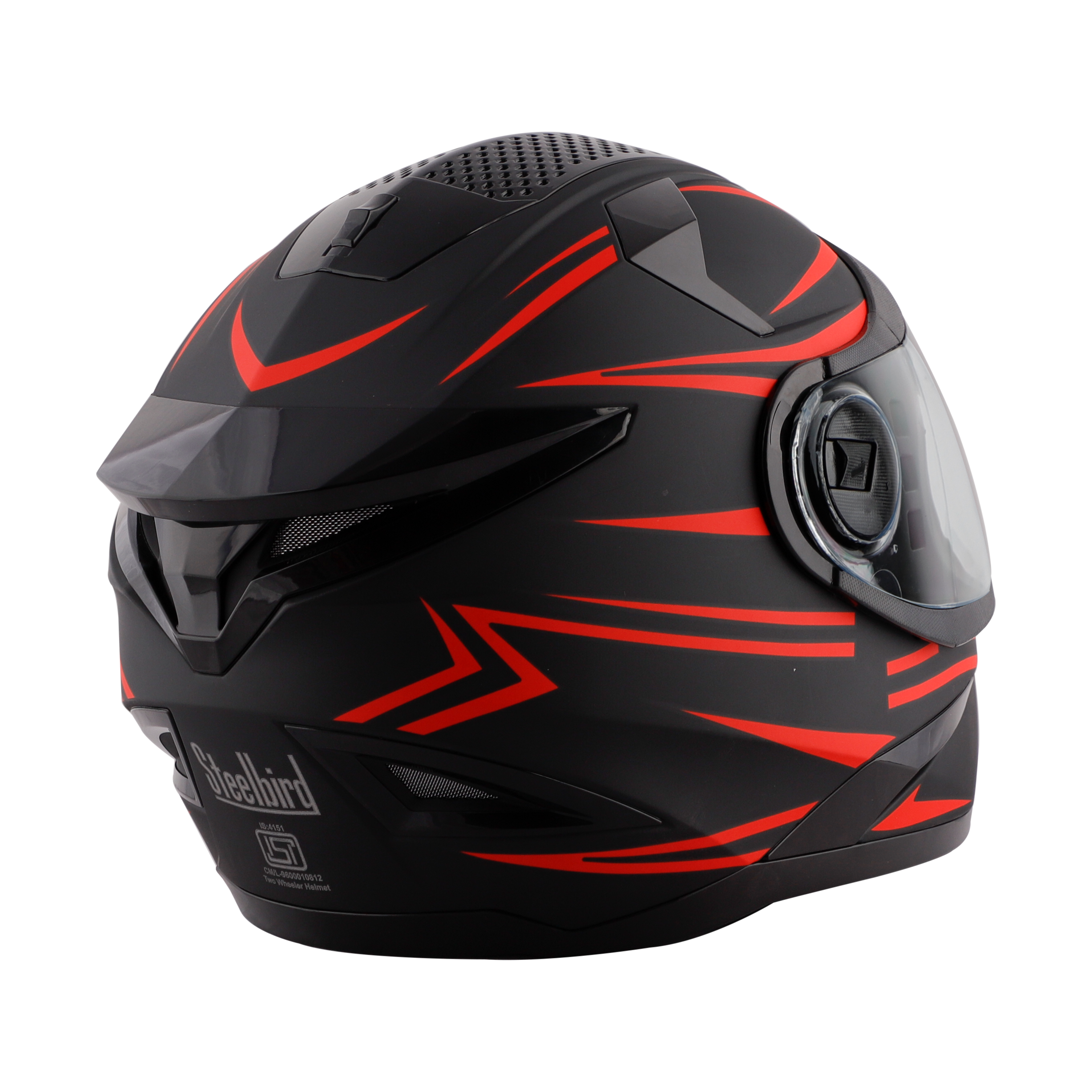 SBH-17 ROBOT STRIPE GLOSSY BLACK WITH RED