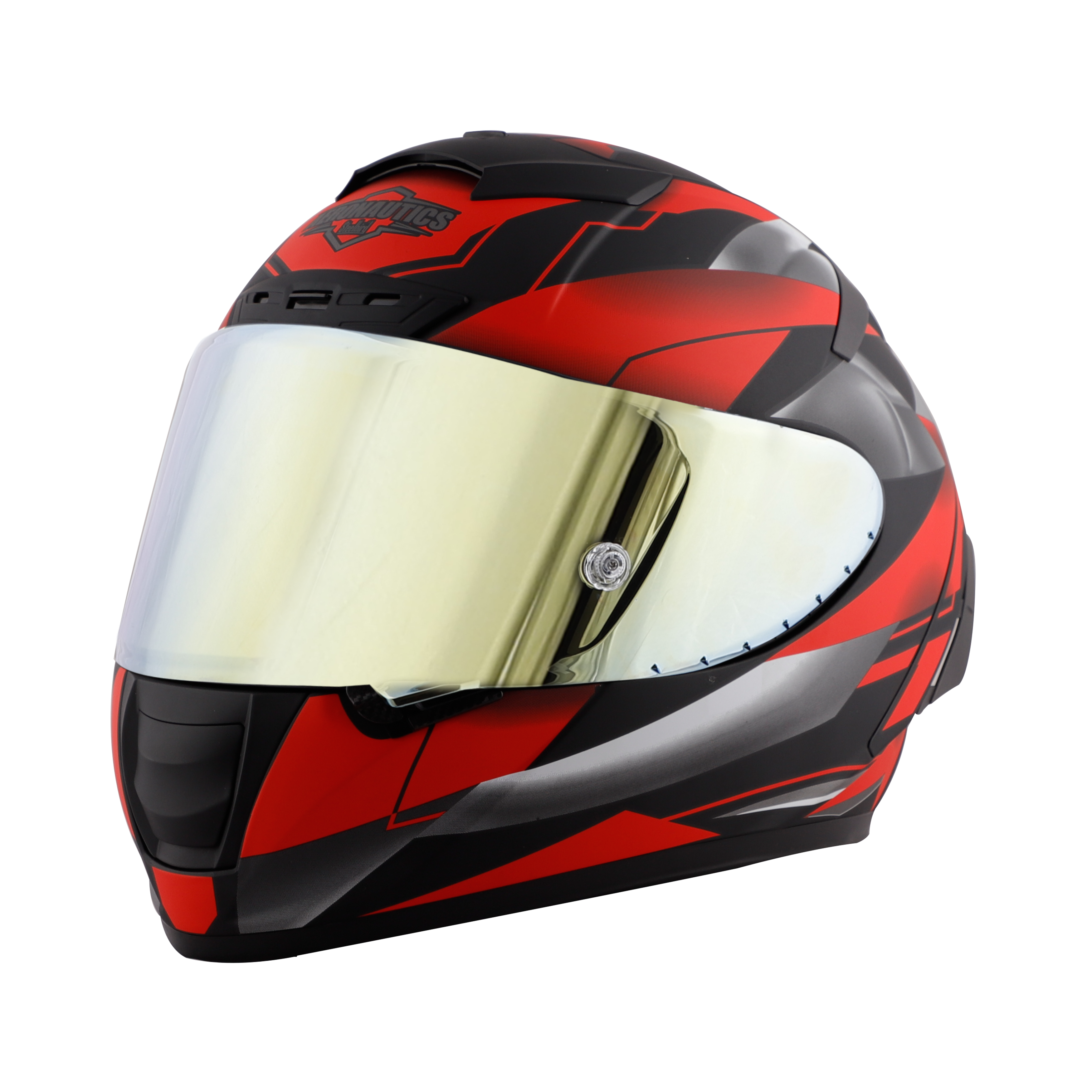 SA-2 METALLIC GLOSSY BLACK WITH RED ( FITTED WITH CLEAR VISOR  EXTRA CHROME GOLD VISOR FREE) WITH ANTI-FOG SHIELD HOLDER