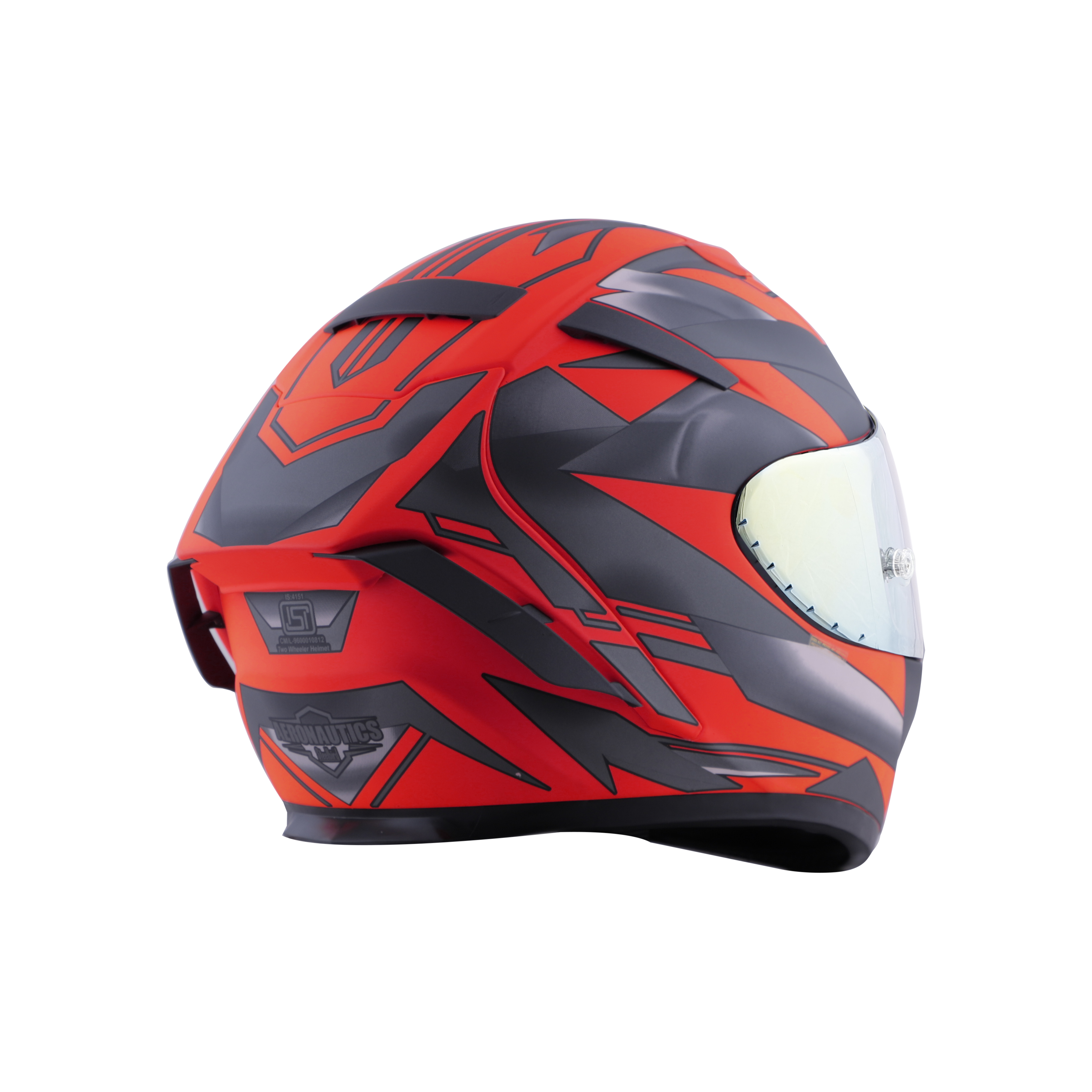 SA-2 METALLIC GLOSSY FLUO RED WITH GREY ( FITTED WITH CLEAR VISOR  EXTRA CHROME GOLD VISOR FREE) WITH ANTI-FOG SHIELD HOLDER