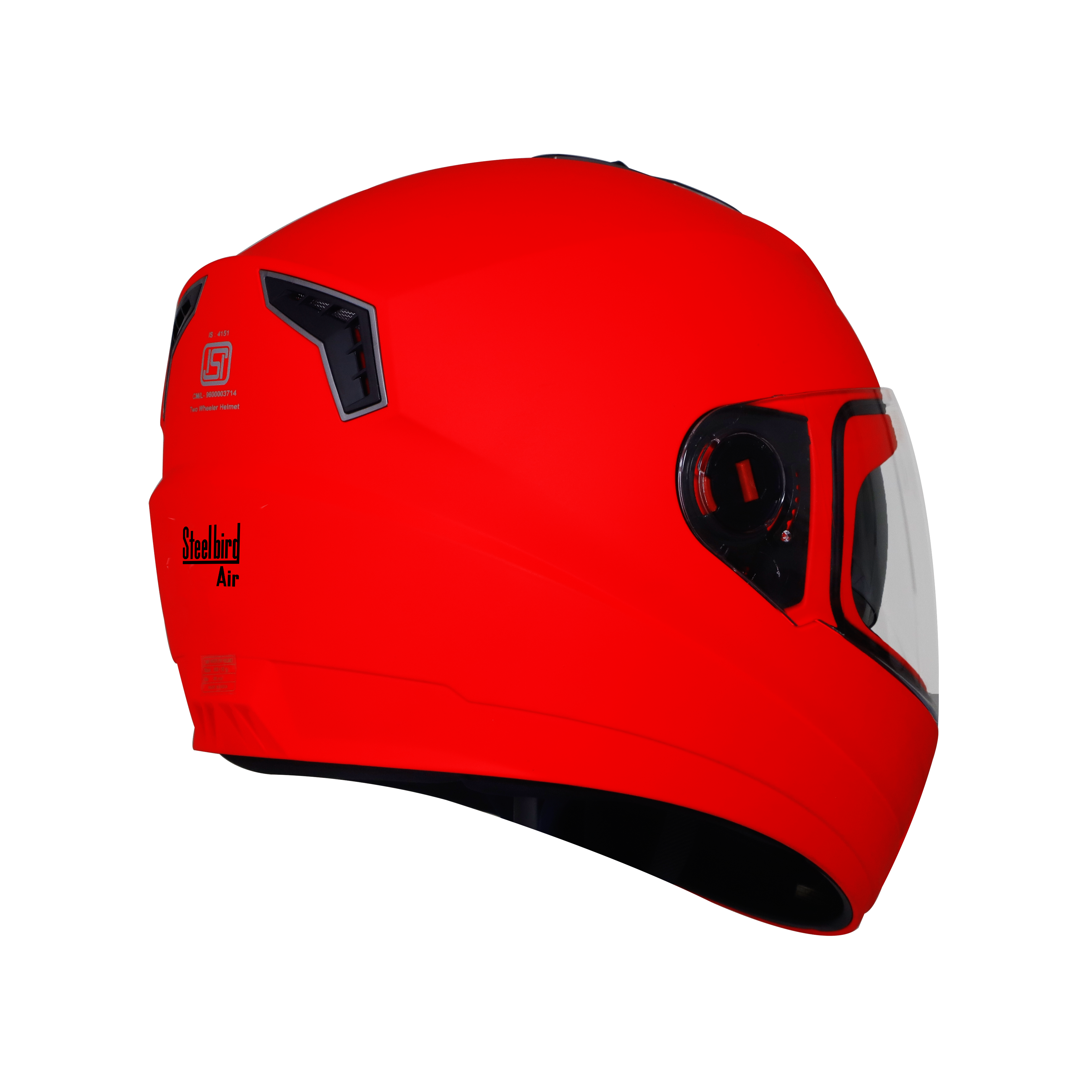 SBA-1 MAT GLOSSY FLUO RED WITH CHROME SILVER INNER SUN SHIELD