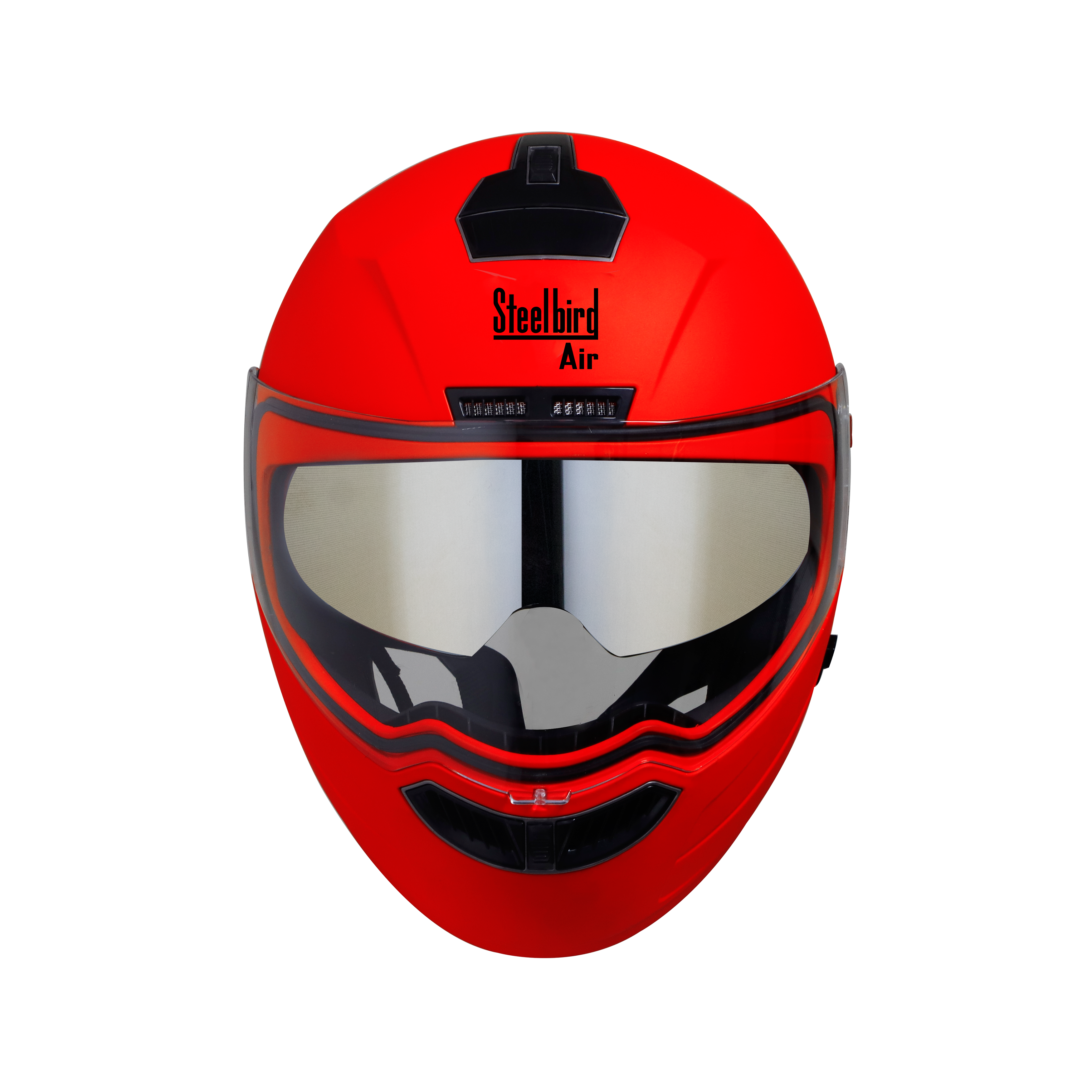 SBA-1 MAT GLOSSY FLUO RED WITH CHROME SILVER INNER SUN SHIELD