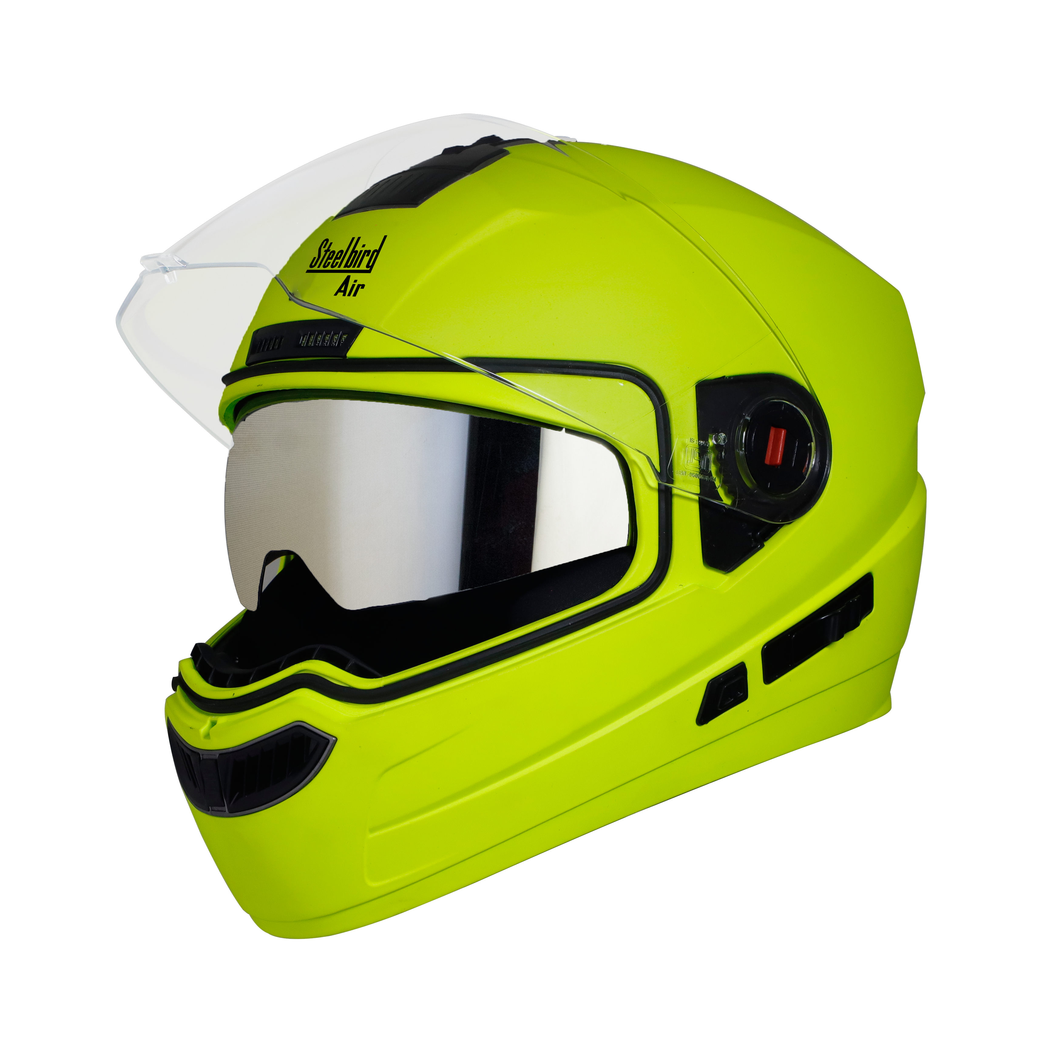 SBA-1 MAT GLOSSY FLUO NEON WITH CHROME SILVER INNER SUN SHIELD