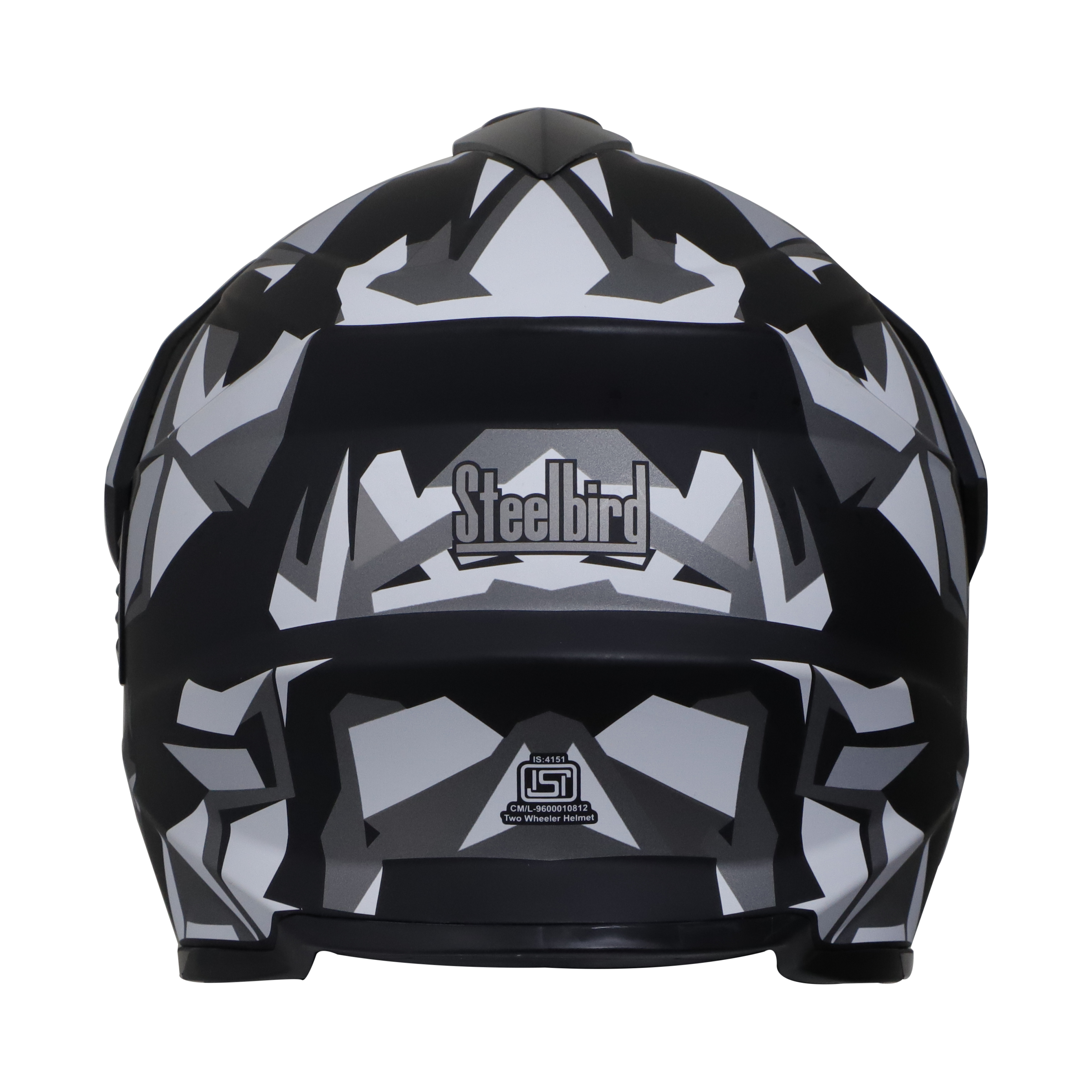 Steelbird Off Road Bang KTN ISI Certified ABS Material Shell Motocross Helmet (Matt Black Grey With Clear Visor)