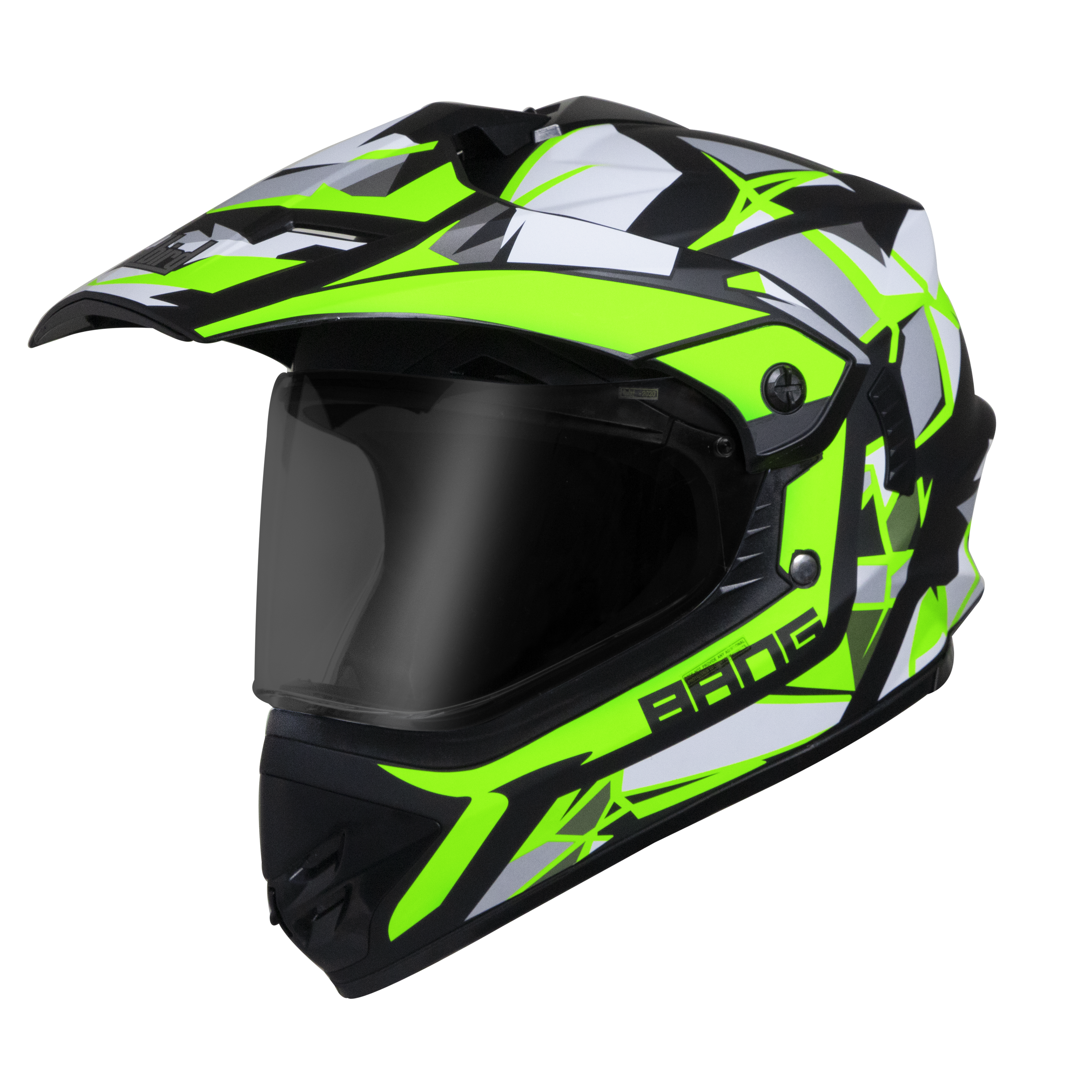 Steelbird Off Road Bang KTN ISI Certified ABS Material Shell Motocross Helmet (Matt Black Neon with Smoke Visor)