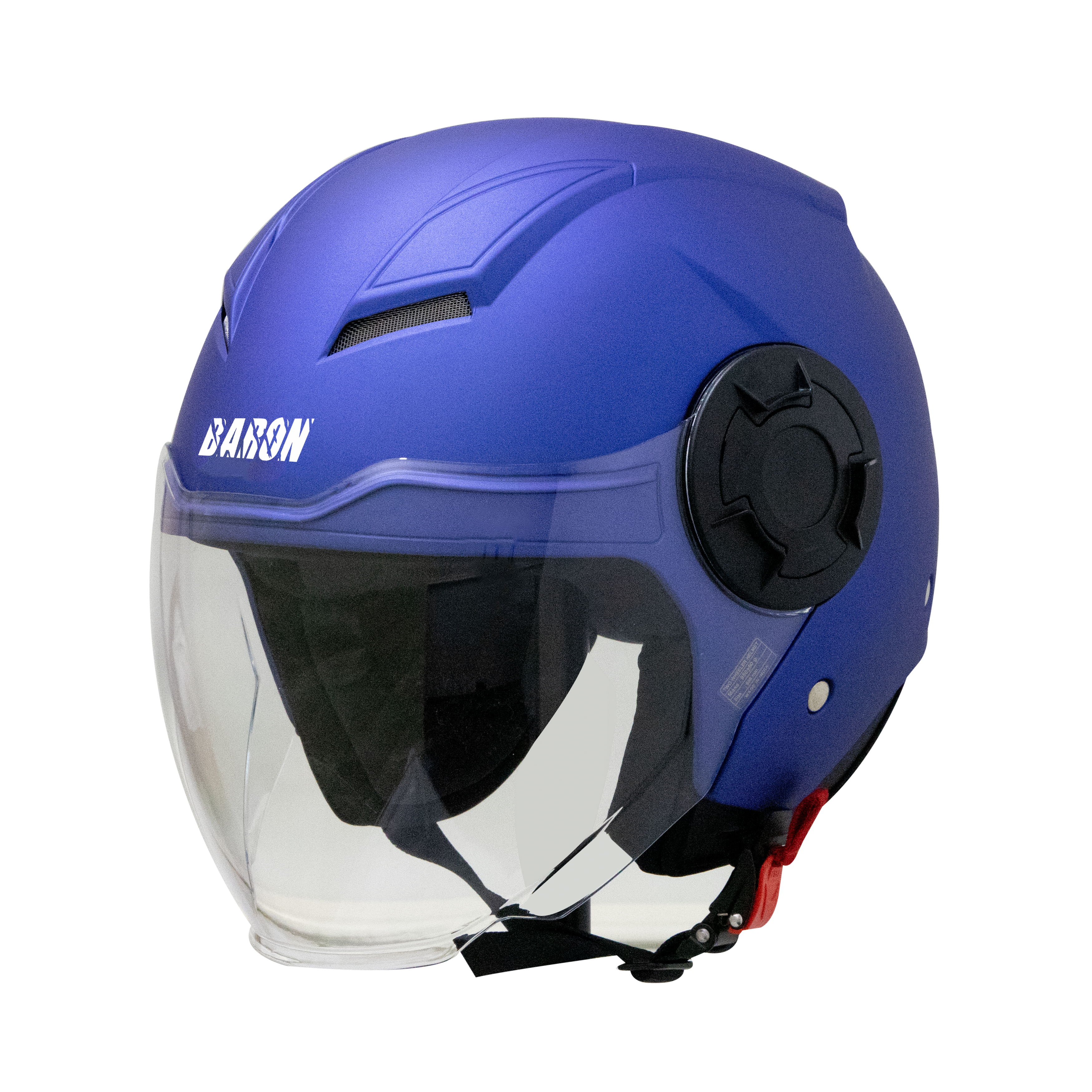 Steelbird Baron Open Face Helmet , ISI Certified Helmet (Matt Y.Blue With Clear Visor)