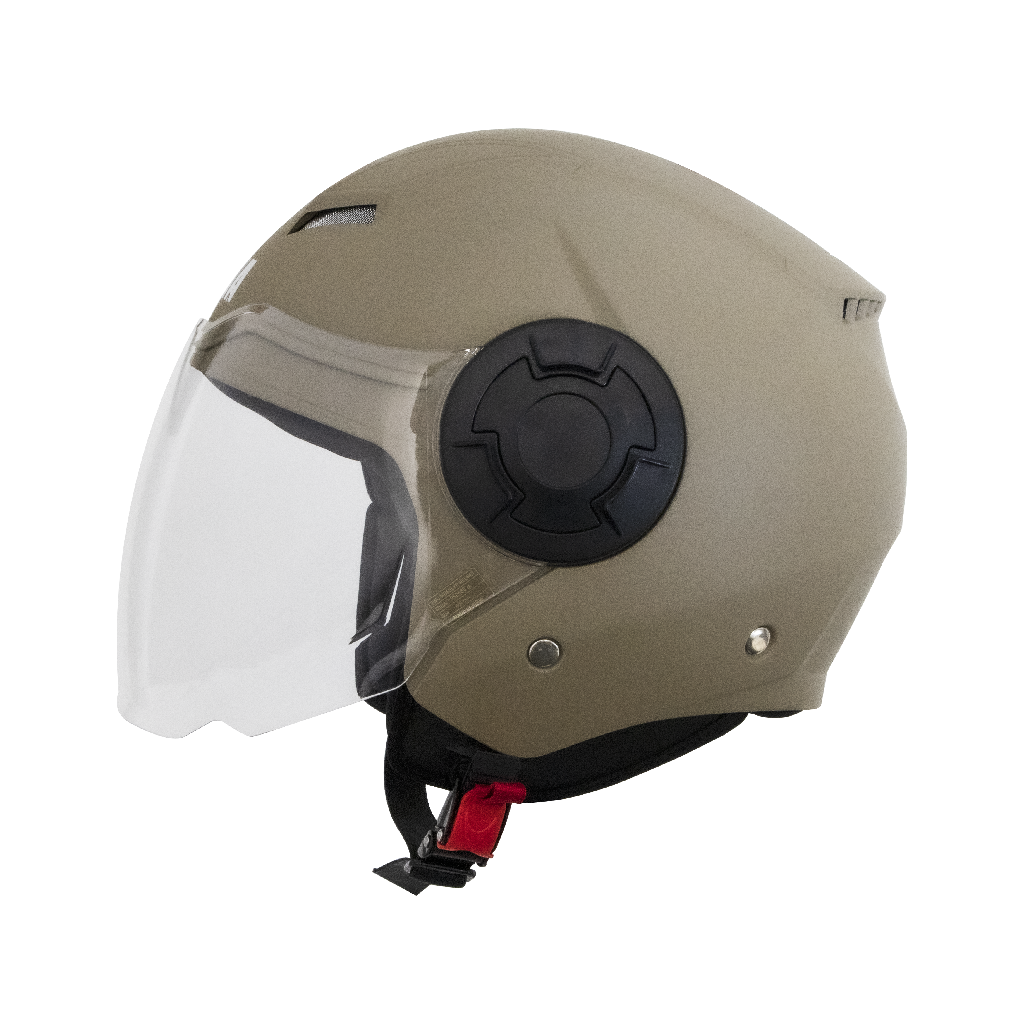 Steelbird Baron Open Face Helmet , ISI Certified Helmet (Matt Desert Storm With Clear Visor)