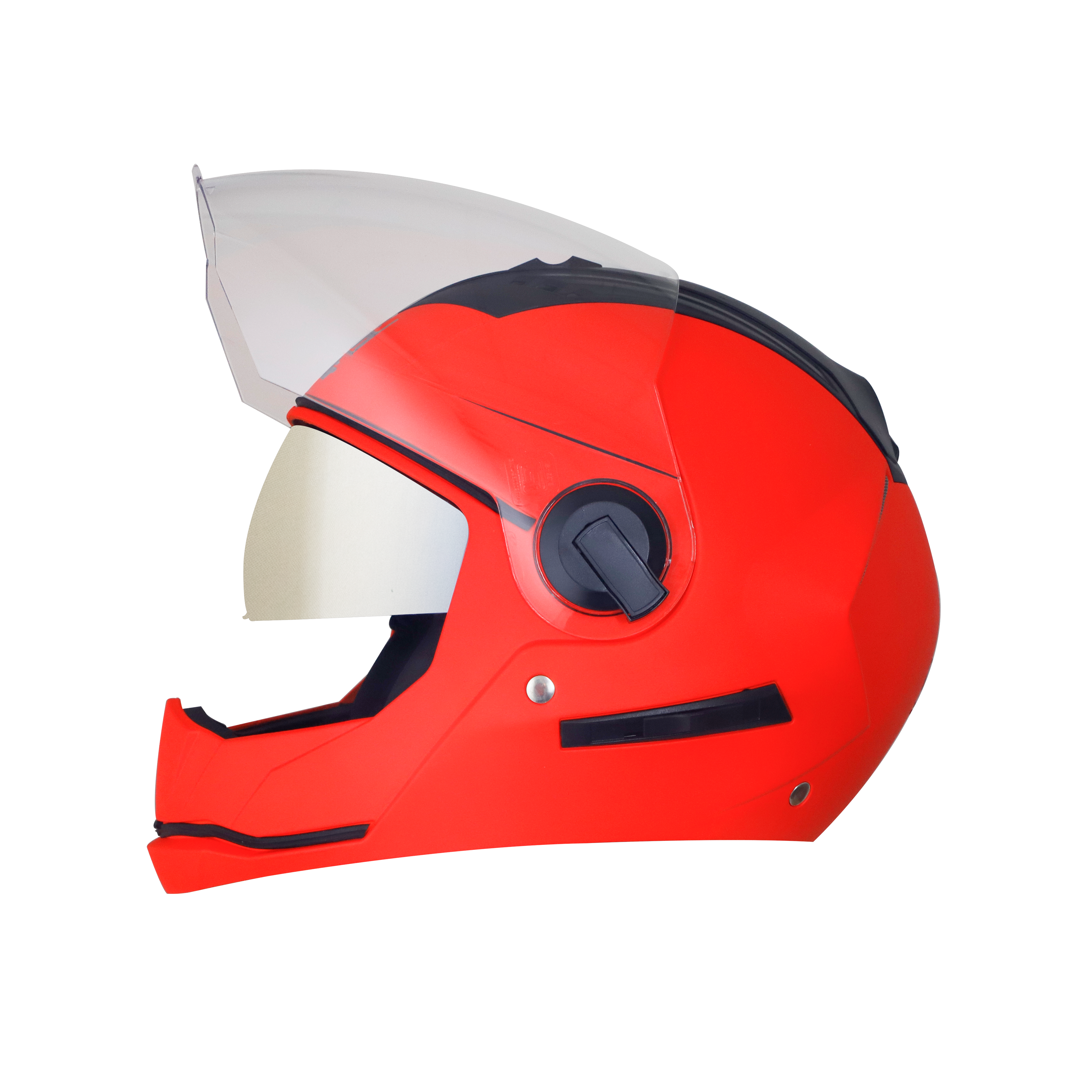 SBA-2 GLOSSY FLUO RED WITH CHROME SILVER INNER SUN SHIELD