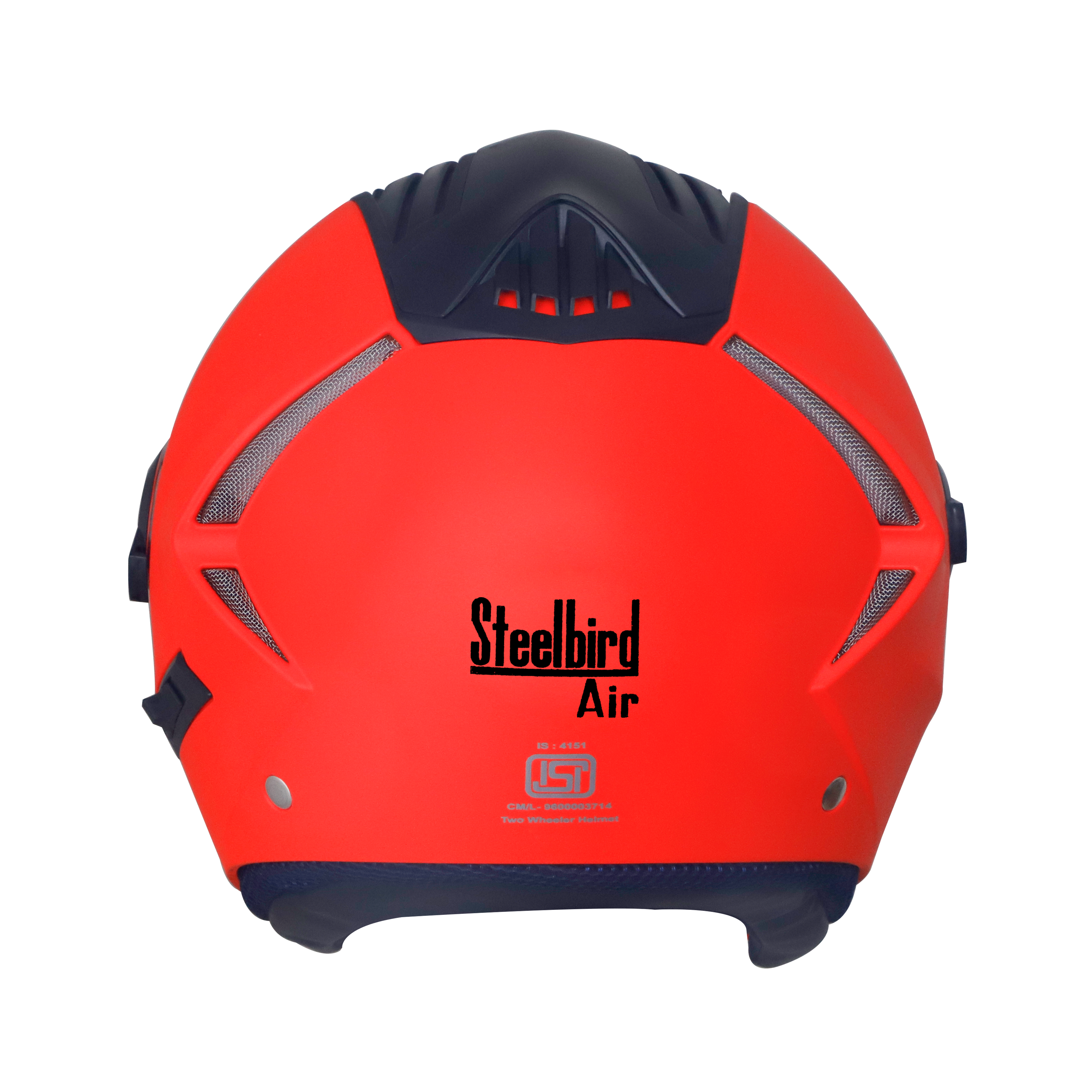 SBA-2 GLOSSY FLUO RED WITH CHROME SILVER INNER SUN SHIELD