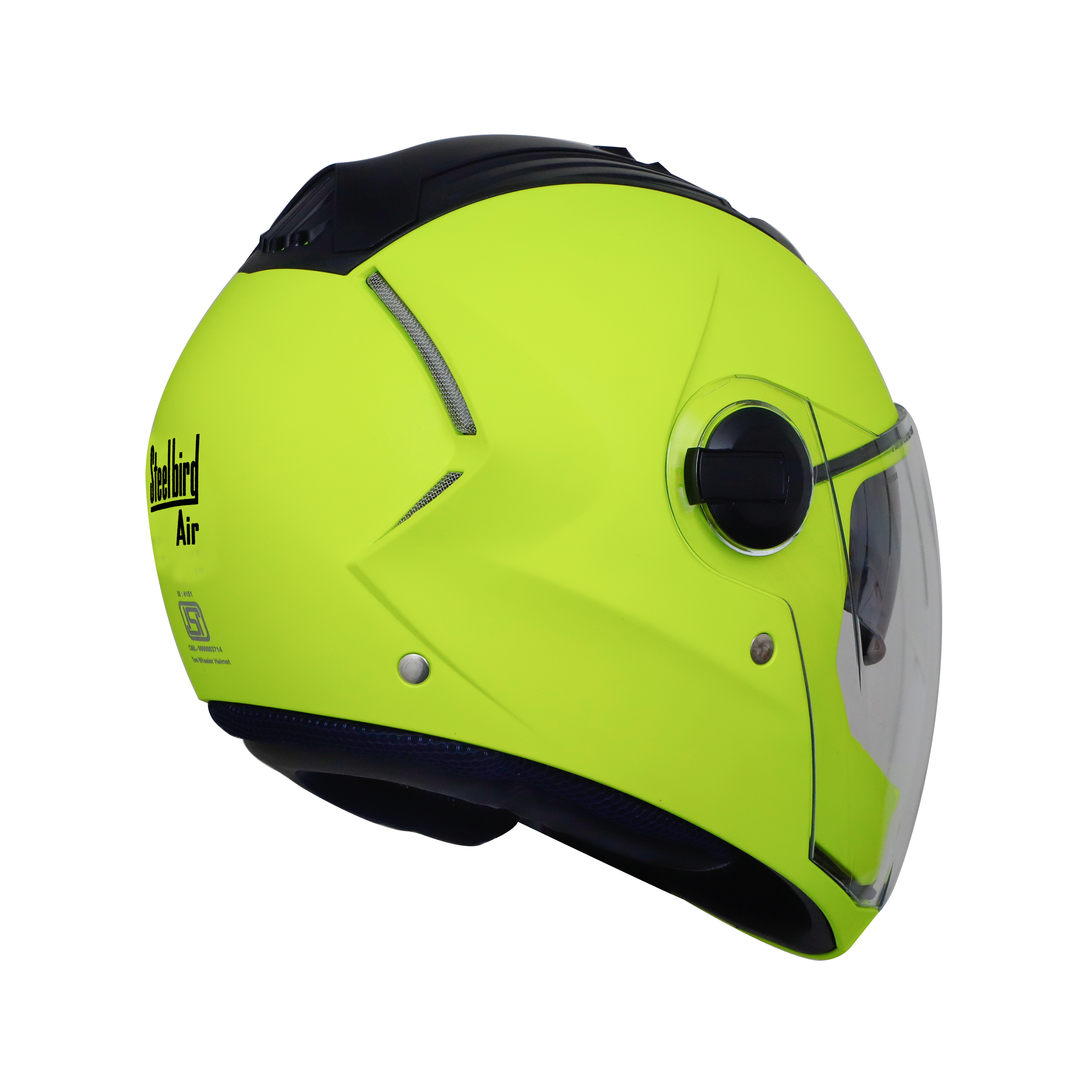 SBA-2 GLOSSY FLUO NEON WITH CHROME SILVER INNER SUN SHIELD