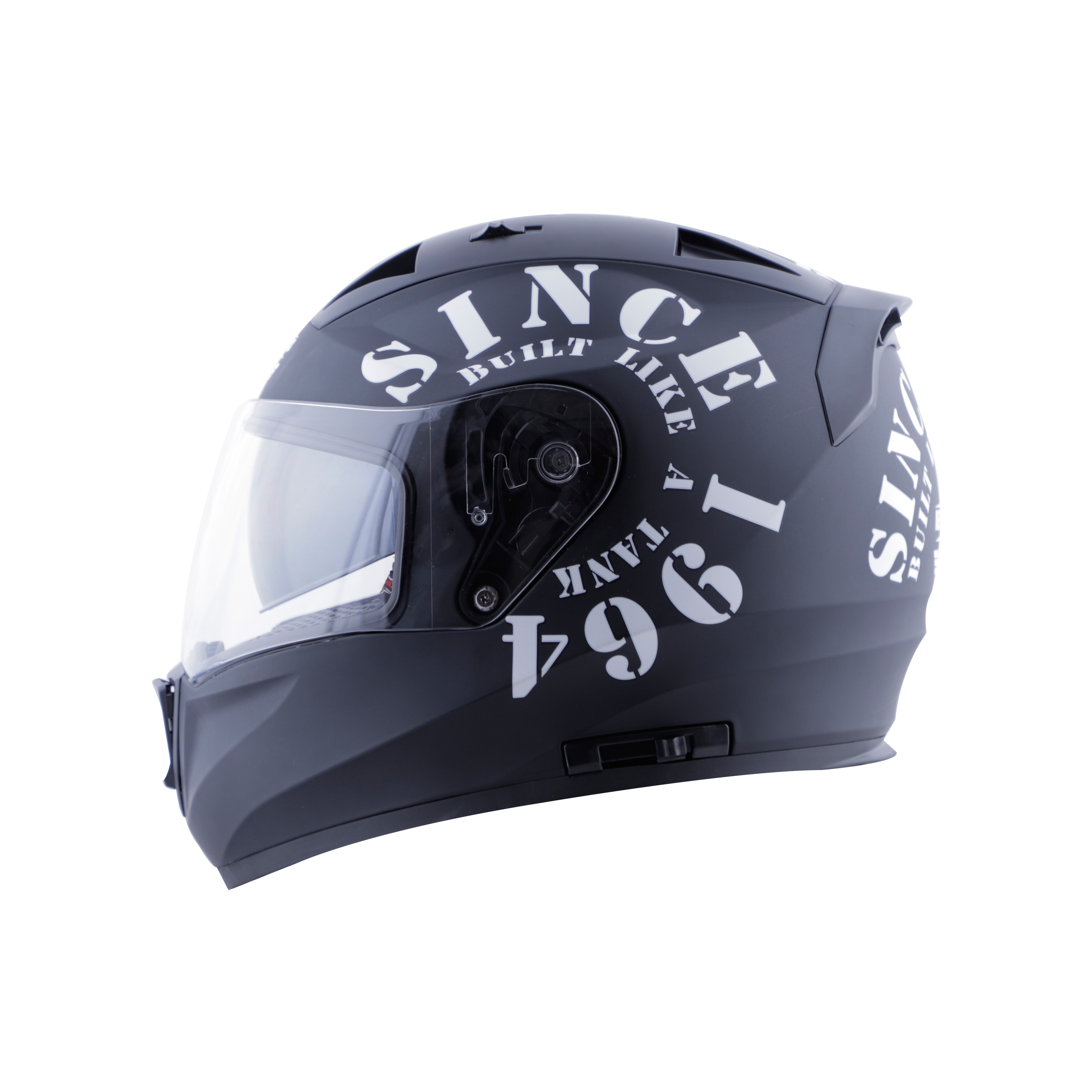 Steelbird SA-1 Aeronautics Tank ISI Certified Helmet With Chrome Silver Sun Shield (Matt Black White)