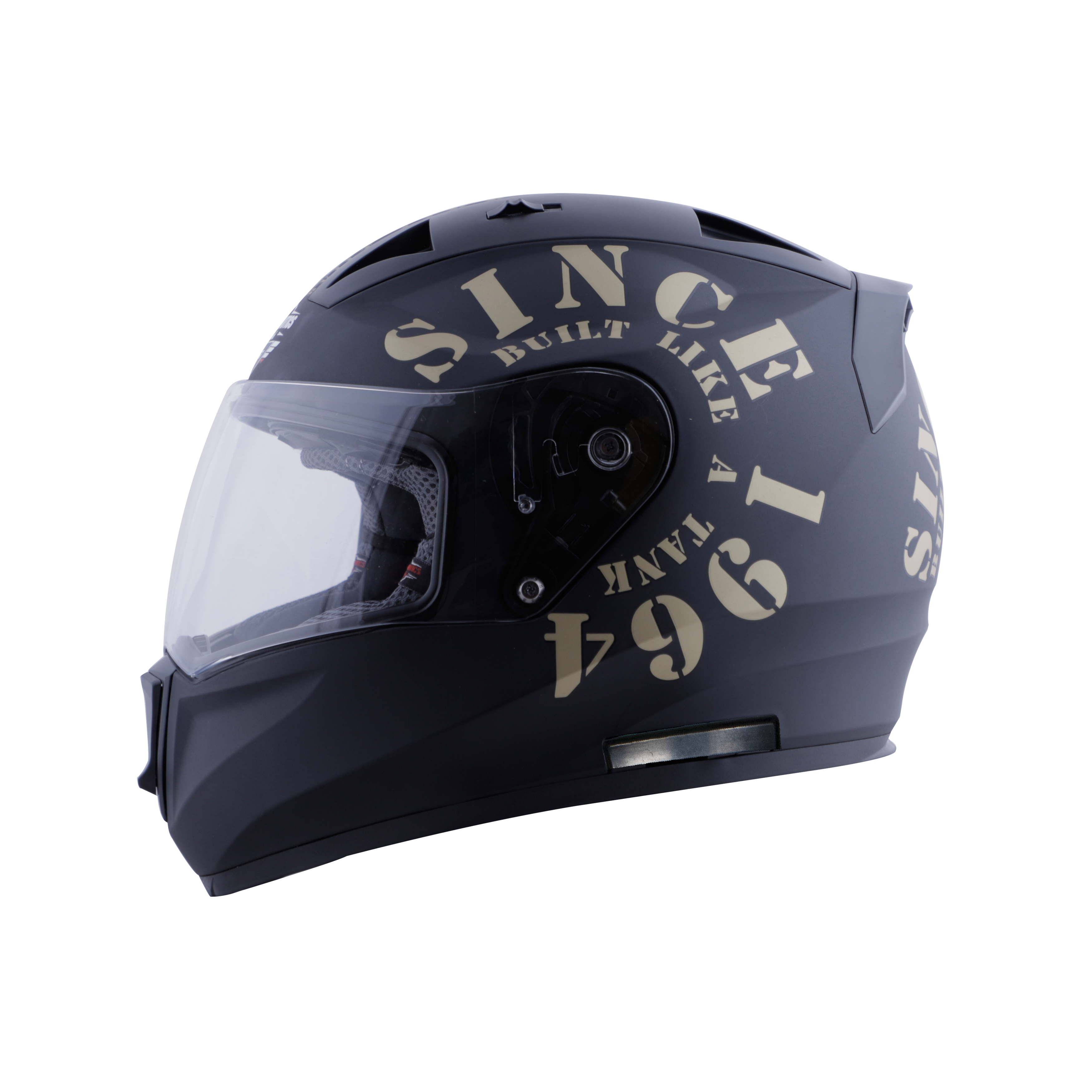 Steelbird SA-1 Aeronautics Tank Full Face ISI Certified Helmet (Matt Black Gold With Clear Visor)