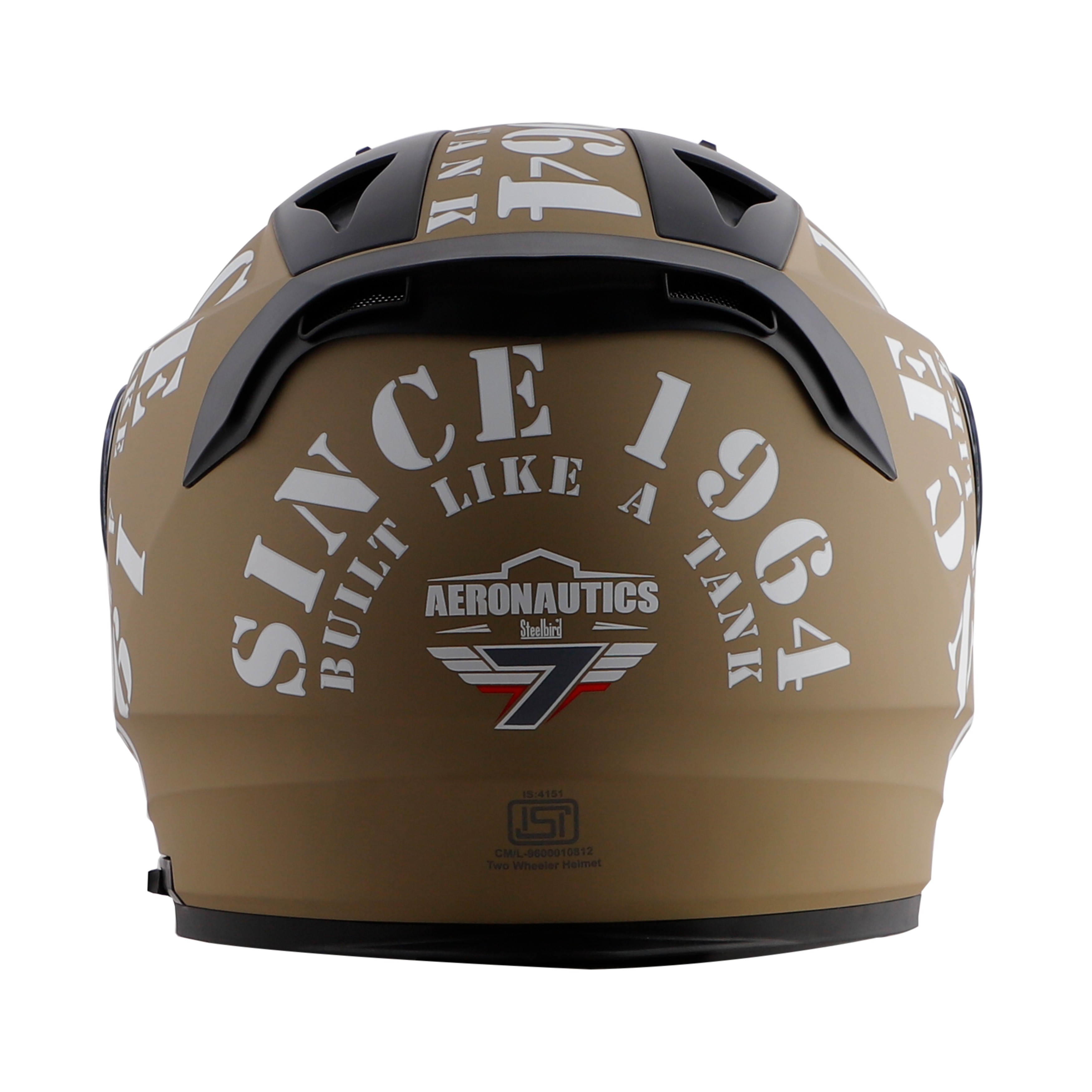 Steelbird SA-1 Aeronautics Tank Full Face ISI Certified Helmet (Matt Desert Storm White With Clear Visor)