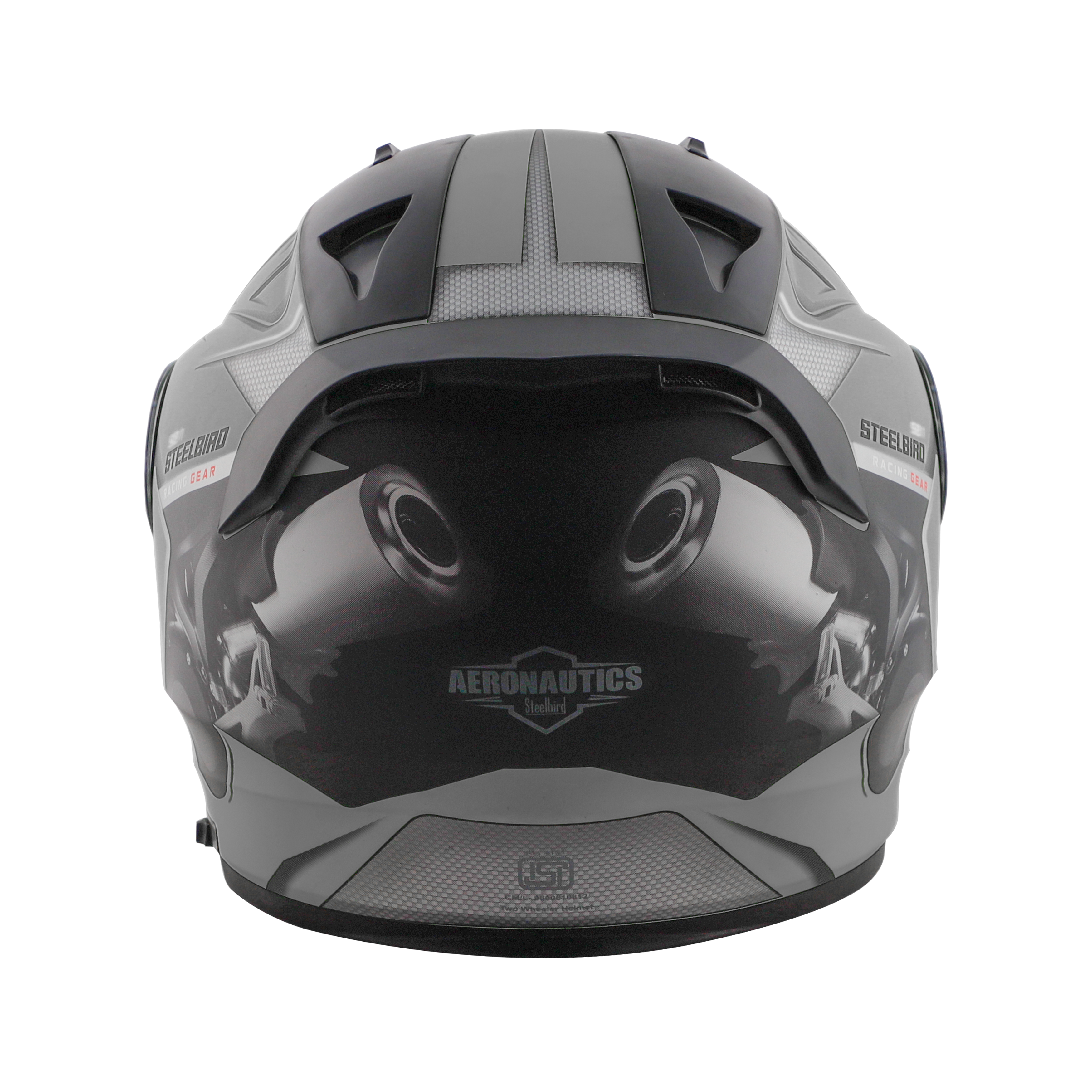 SA-1 V6 MAT H.GREY WITH BLACK (FITTED WITH CLEAR VISOR EXTRA CHROME BLUE VISOR FREE)