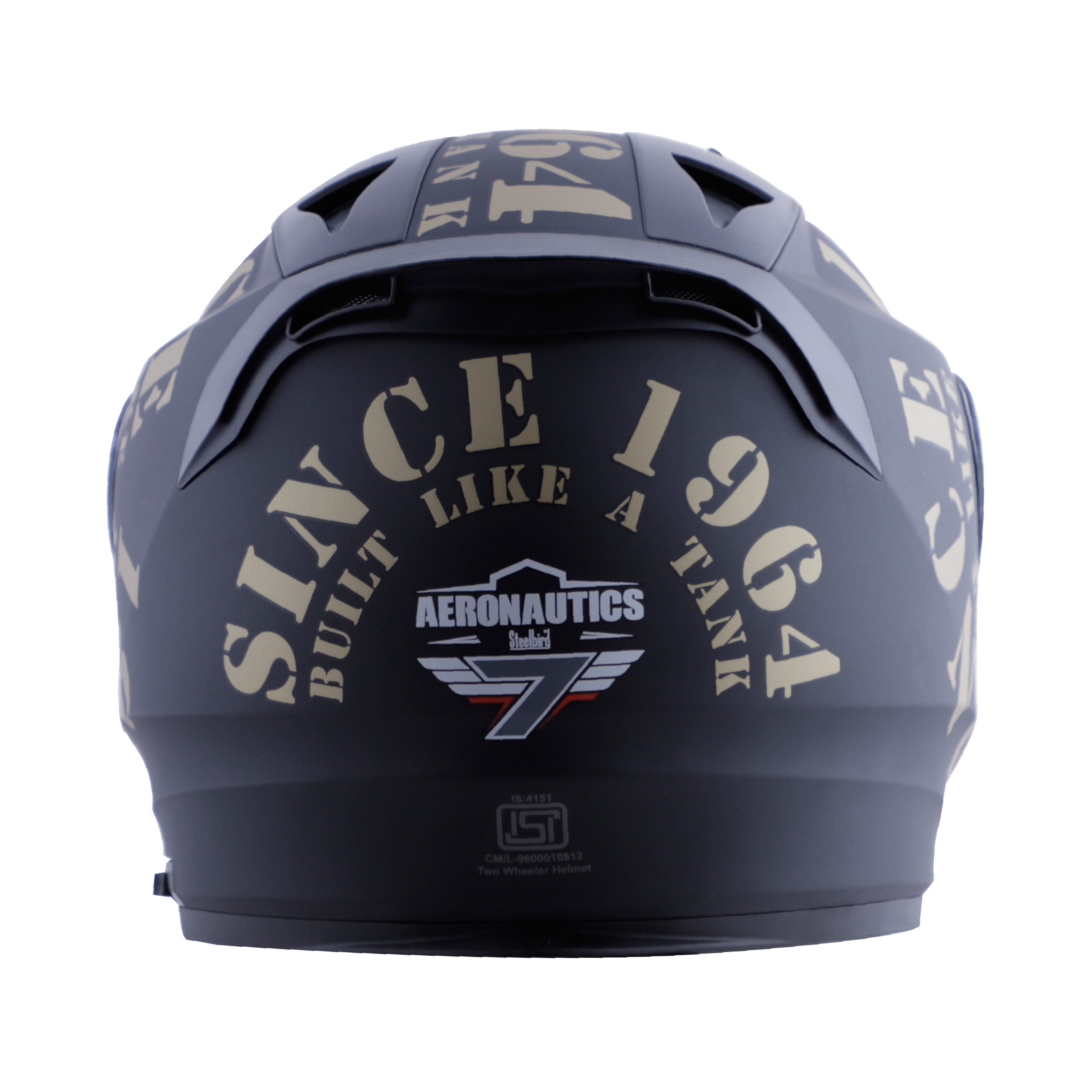 Steelbird SA-1 Aeronautics Tank Full Face ISI Certified Helmet (Matt Black Gold With Chrome Gold Visor)