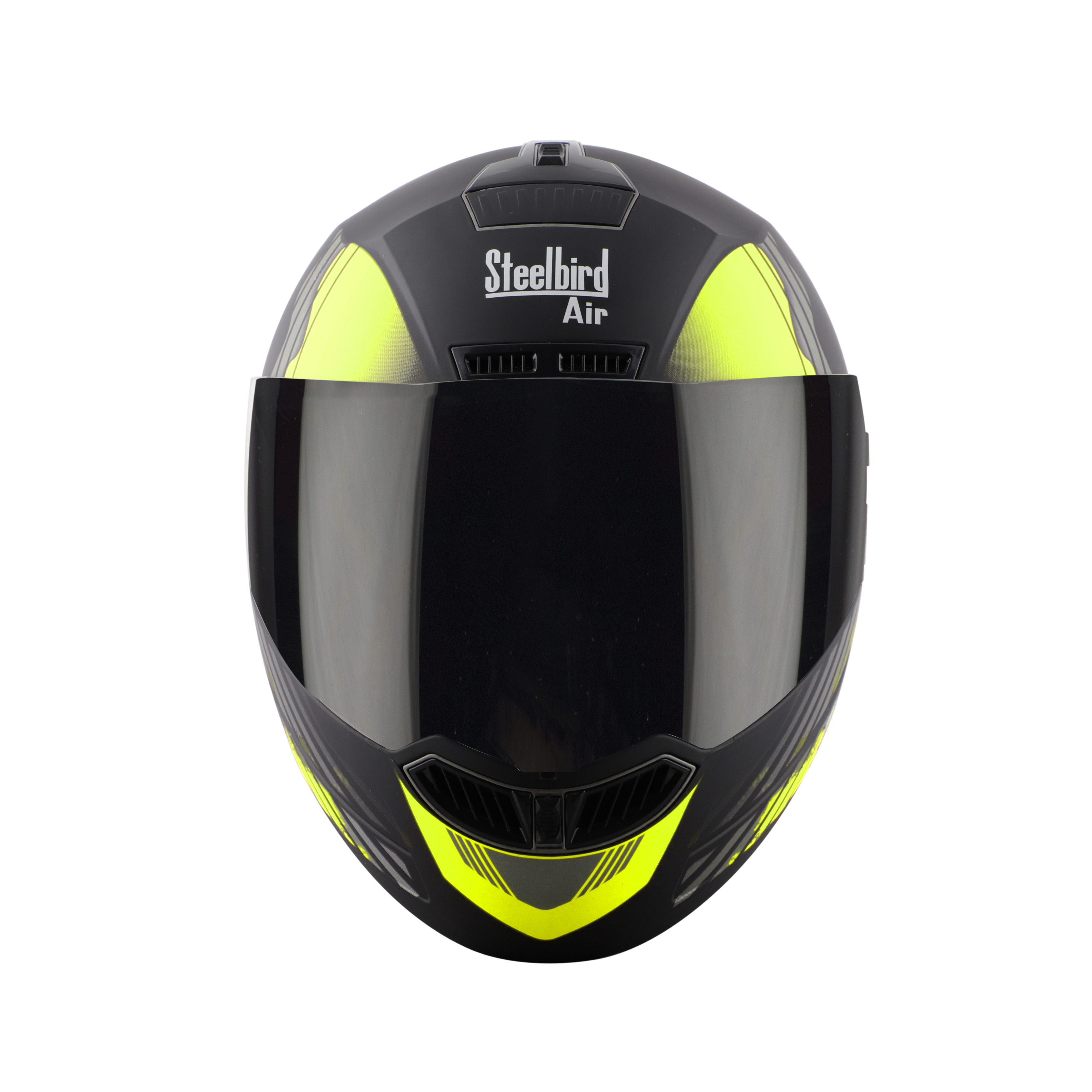 Steelbird SBA-1 Thalaiva ISI Certified Full Face Helmet (Matt Black Neon With Smoke Visor)