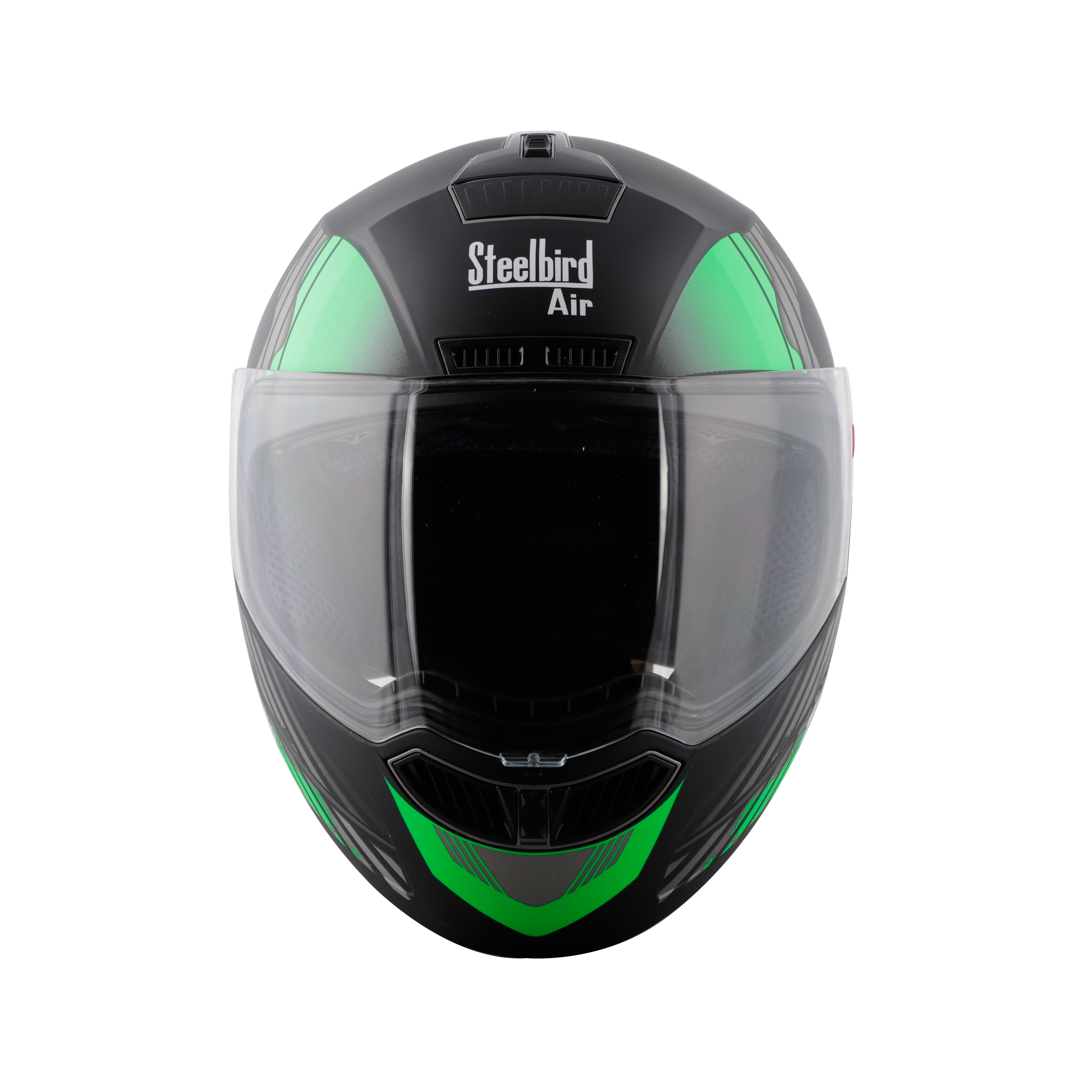 Steelbird SBA-1 Thalaiva ISI Certified Full Face Helmet (Matt Black Green With Clear Visor)