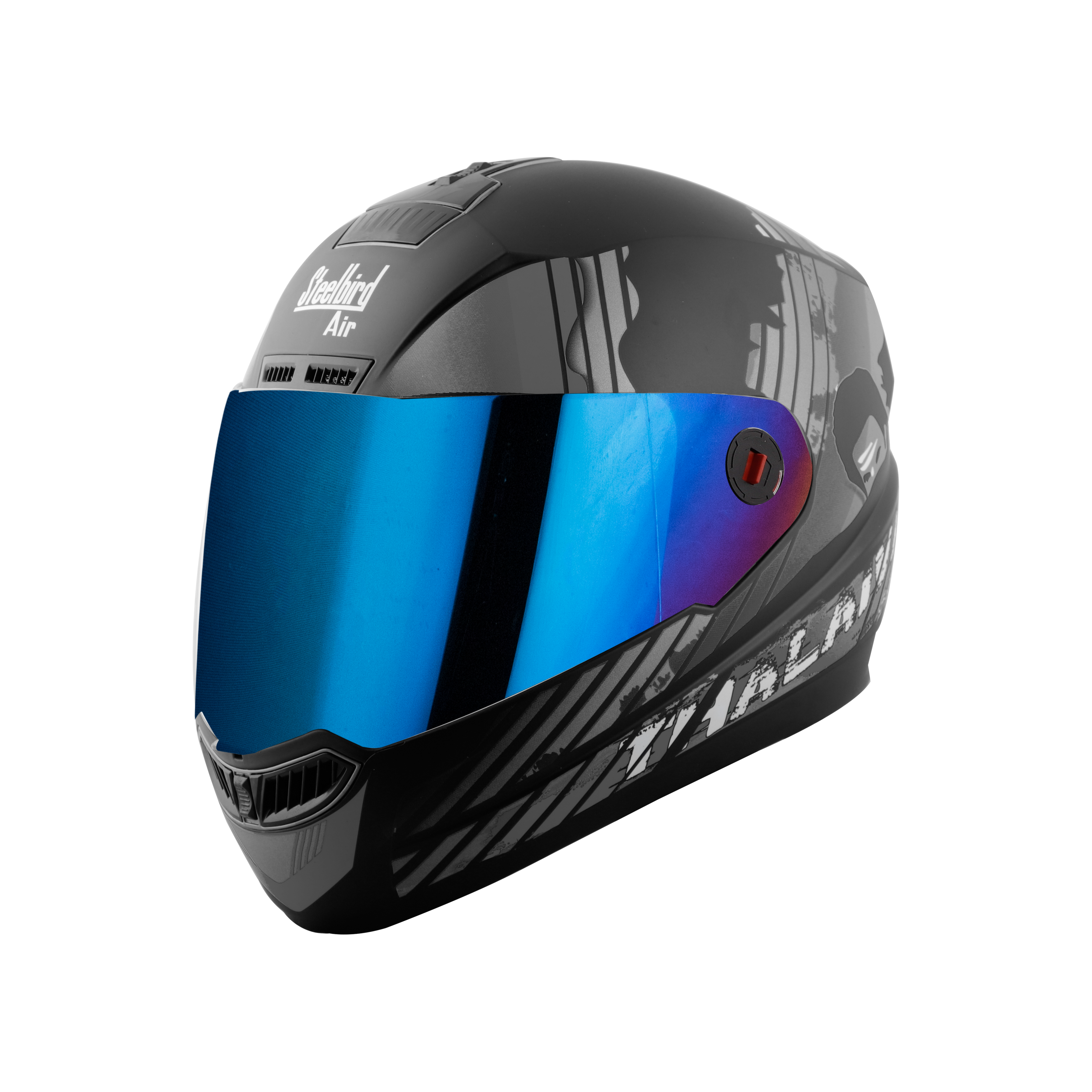 Steelbird SBA-1 Jagannath Full Face Helmet In Matt Finish (Matt Black Orange With Chrome Gold Visor)