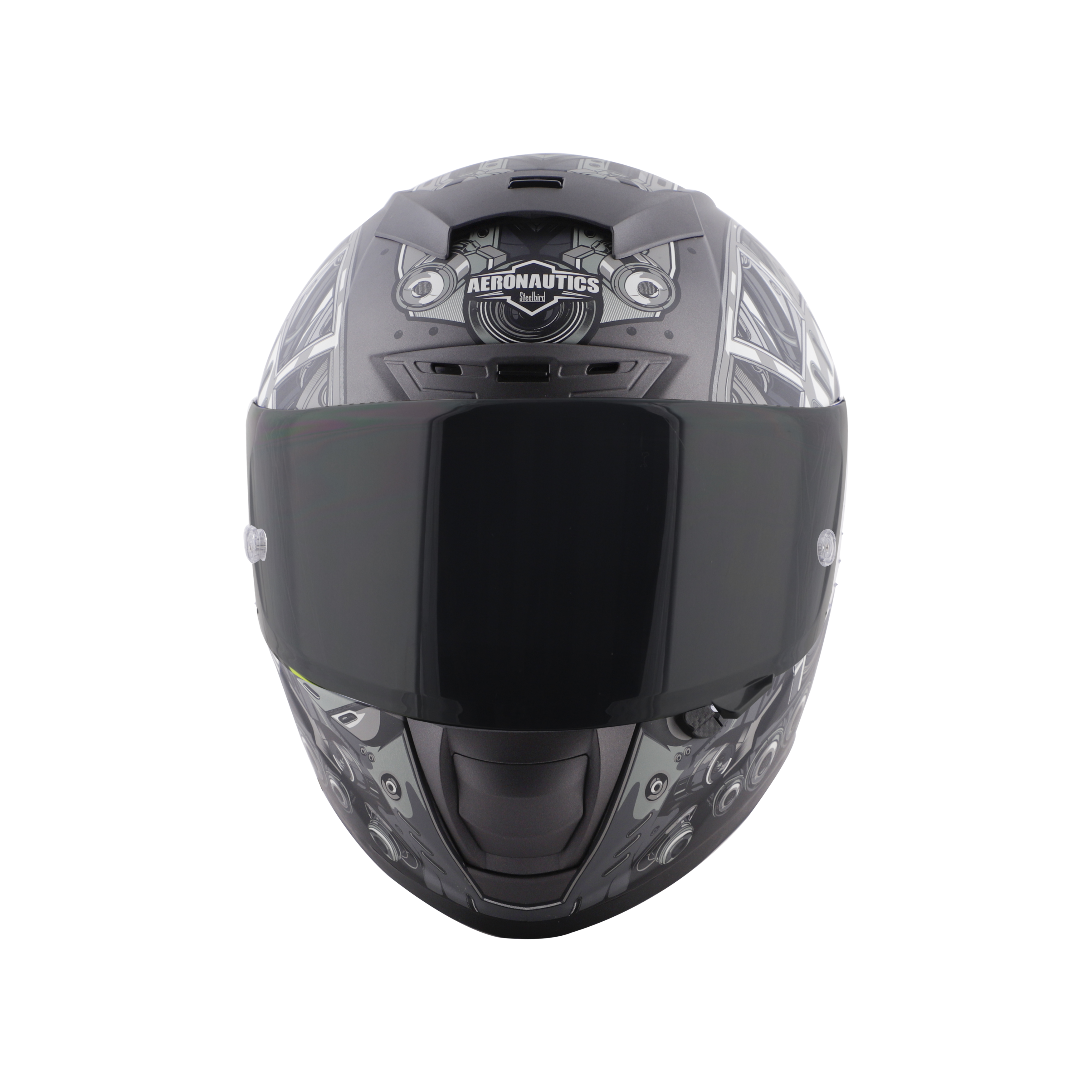 SA-2 TERMINATOR 2.0 MAT H.GREY WITH GREY FITTED WITH CLEAR VISOR EXTRA SMOKE VISOR FREE (WITH ANTI-FOG SHIELD HOLDER)