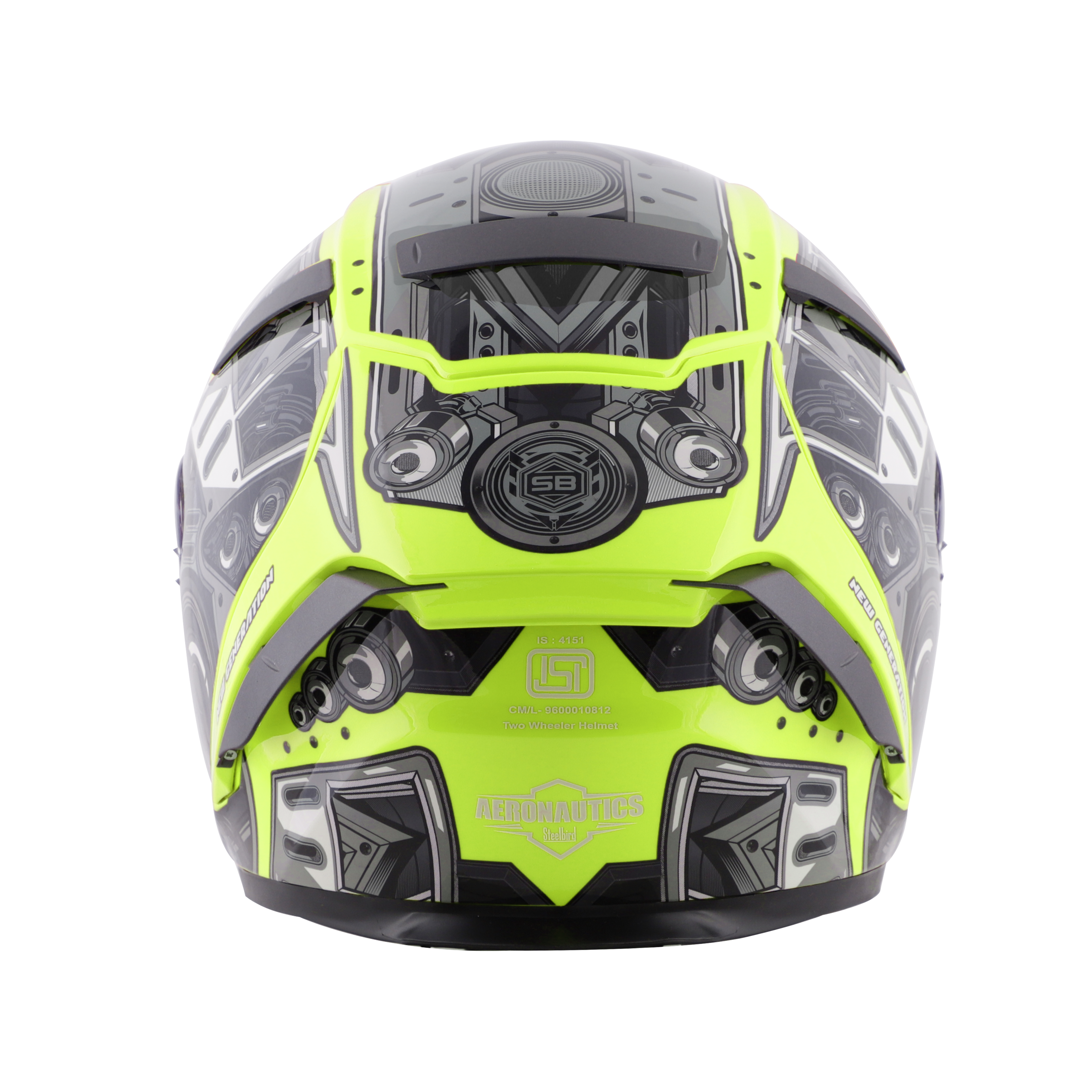 SA-2 TERMINATOR 2.0 GLOSSY FLUO NEON WITH GREY FITTED WITH CLEAR VISOR EXTRA RAINBOW CHROME VISOR FREE (WITH ANTI-FOG SHIELD HOLDER)