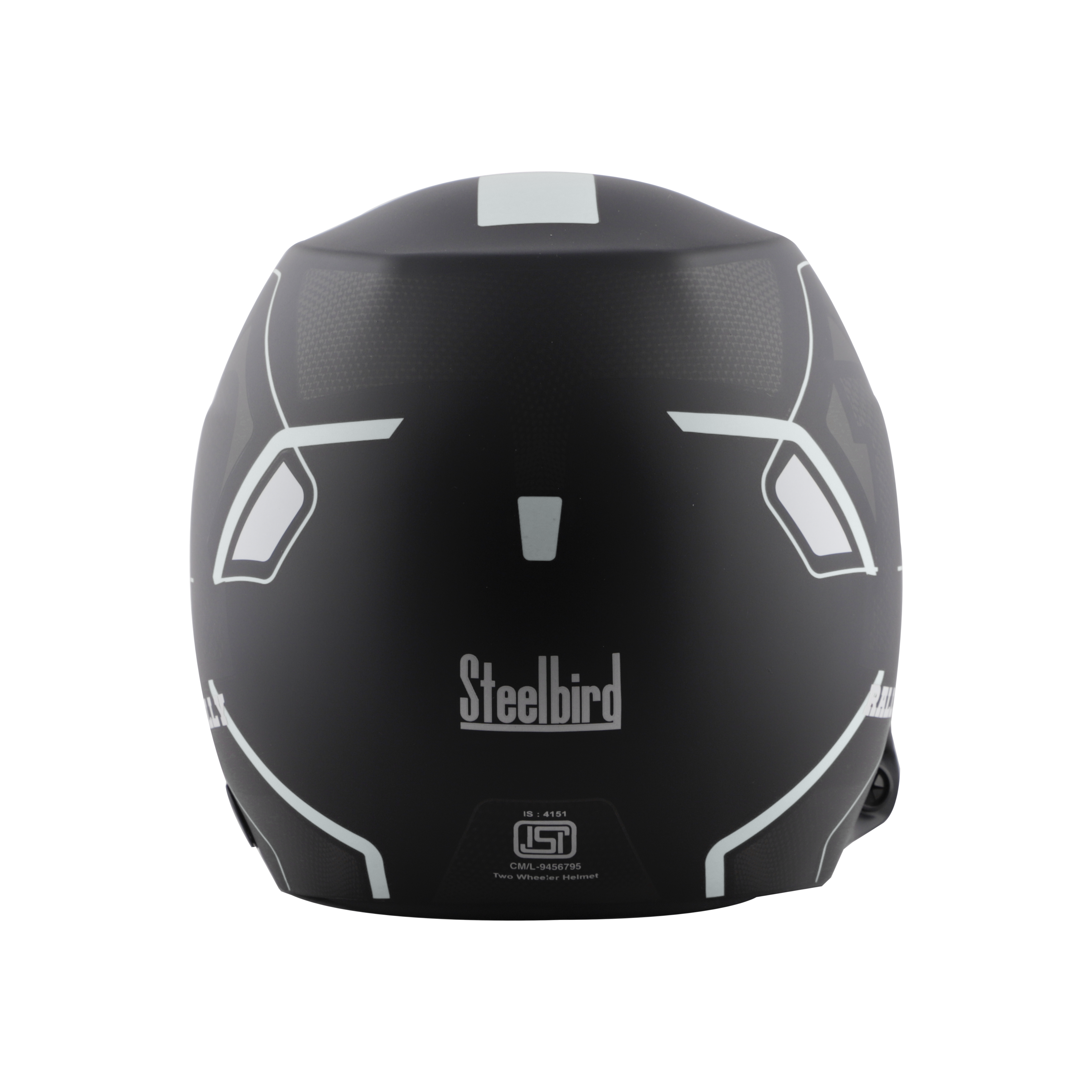 Steelbird 7Wings Rally Beat Open Face ISI Certified Off Road Helmet (Glossy Black Silver With Clear Visor)