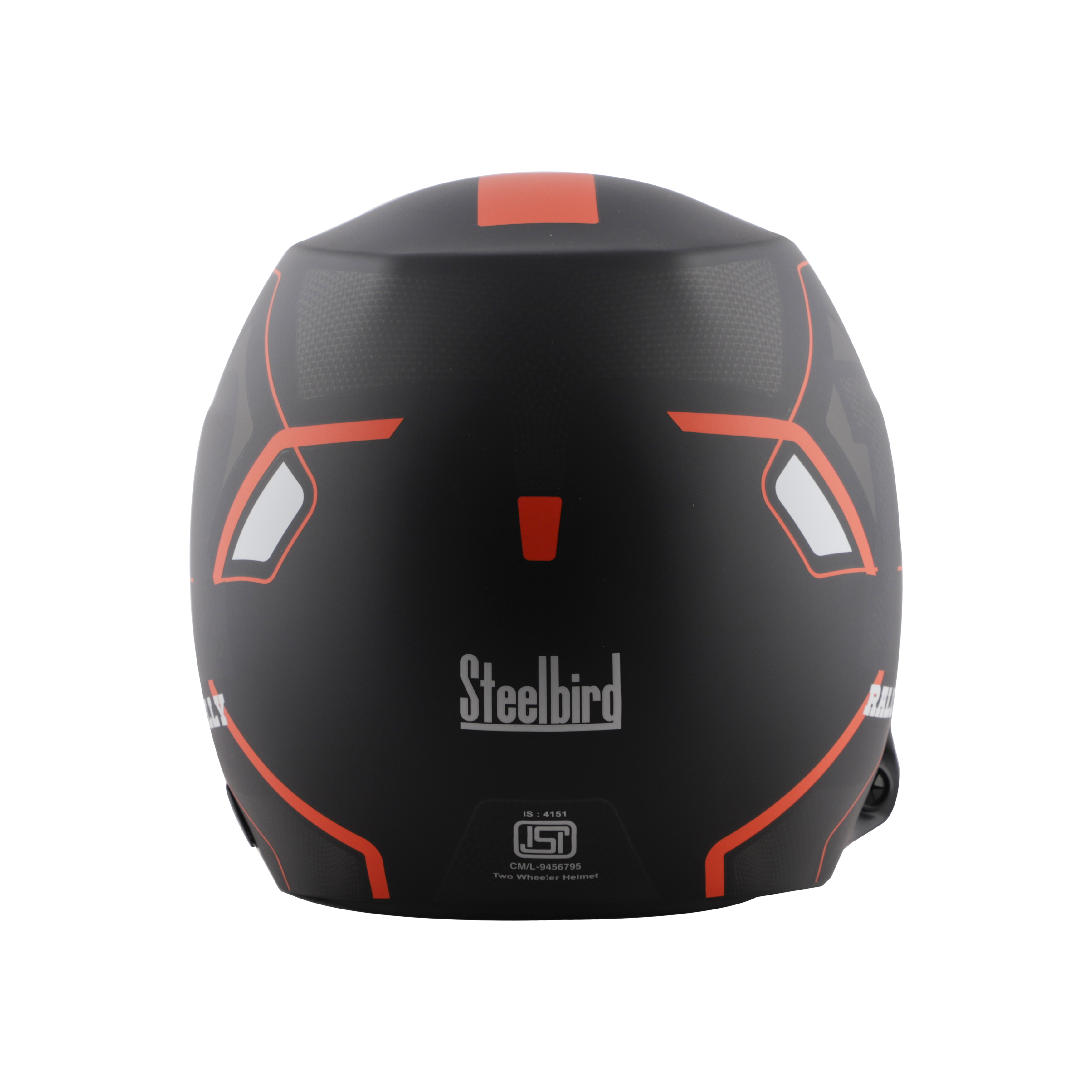 Steelbird 7Wings Rally Beat Open Face ISI Certified Off Road Helmet (Glossy Black Orange With Smoke Visor)