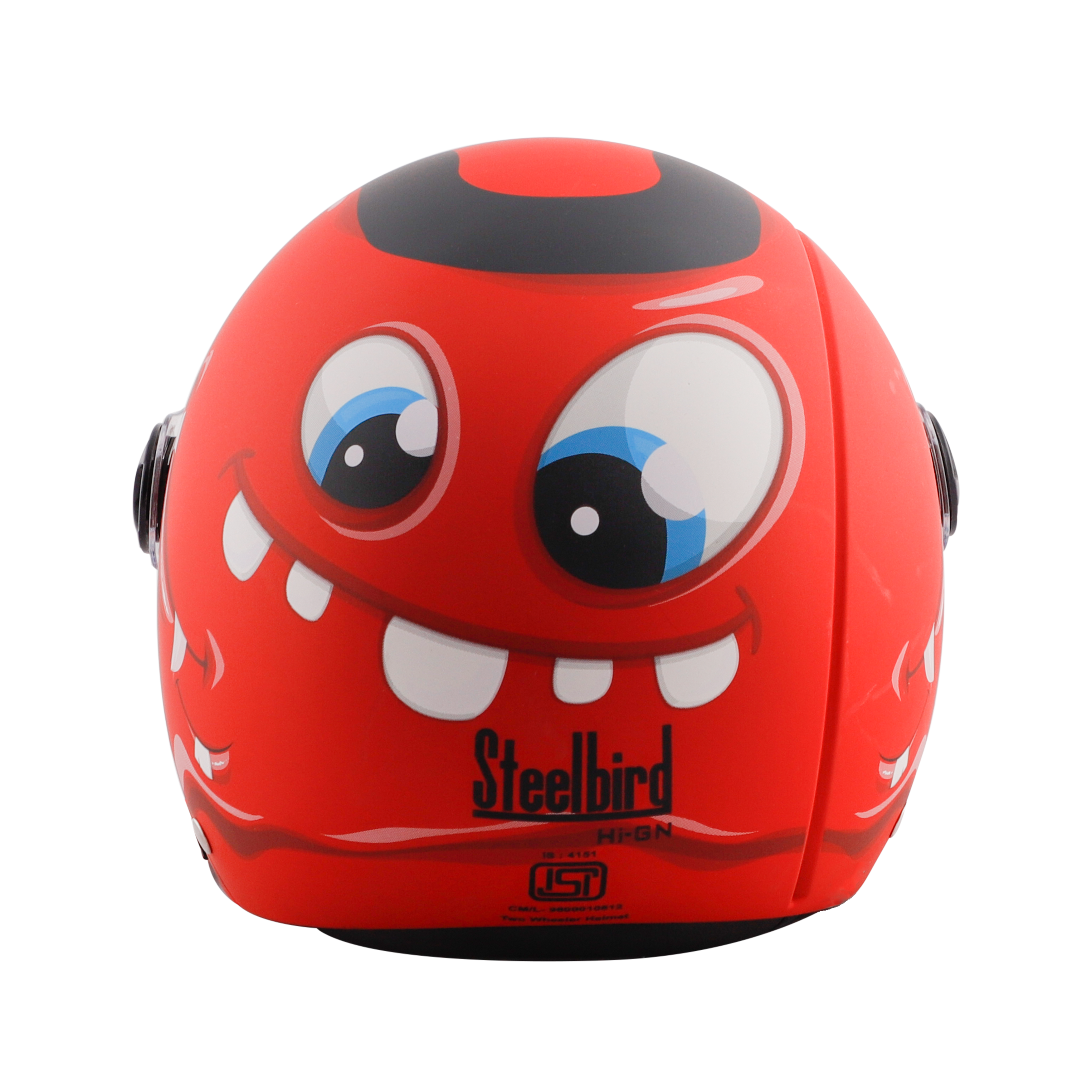 Steelbird Skip Toad Open Face ISI Certified Helmet For Kids (Matt Sports Red With Clear Visor)