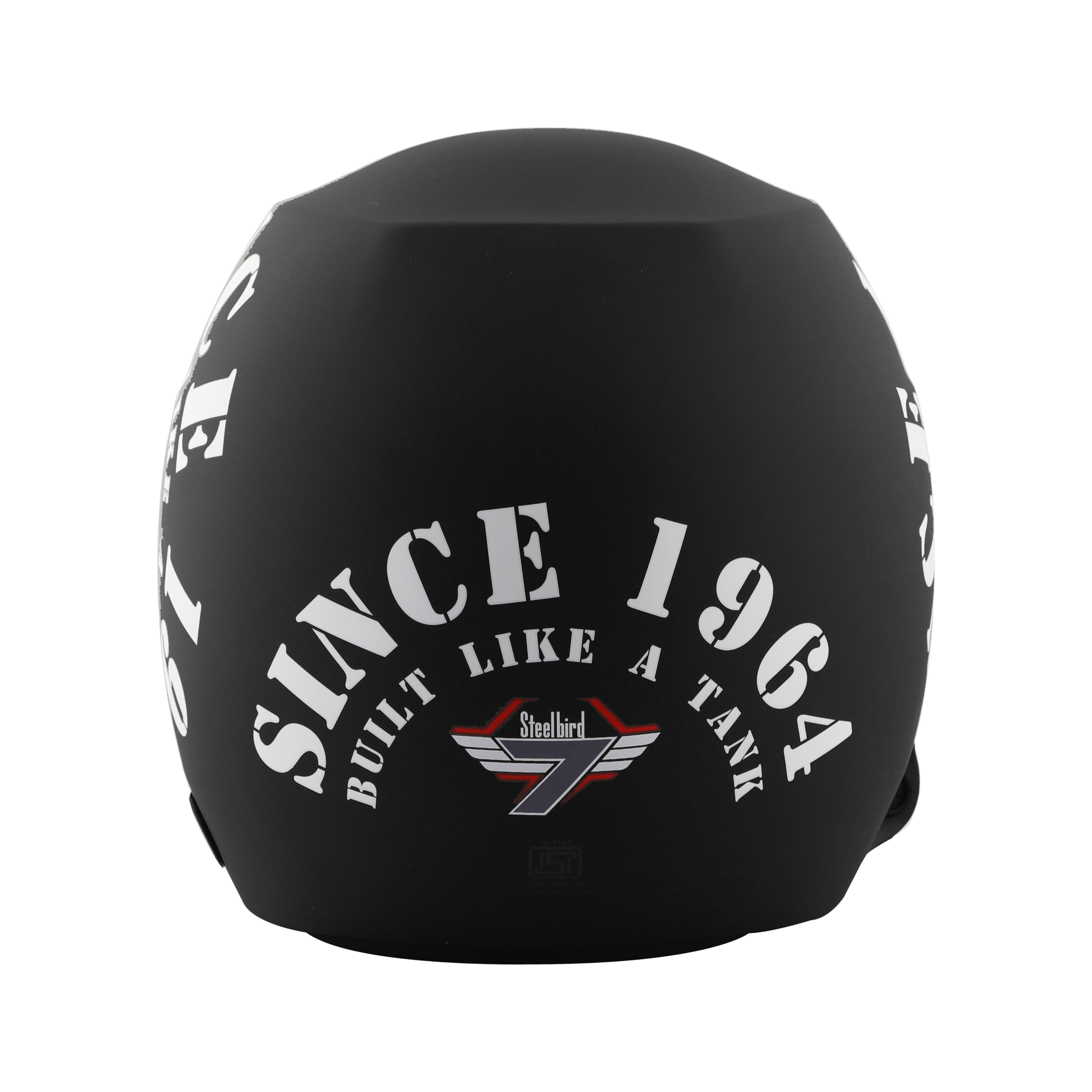 Steelbird 7Wings Rally Tank Open Face Helmet, ISI Certified Off Road Helmet (Matt Black White With Smoke Visor)