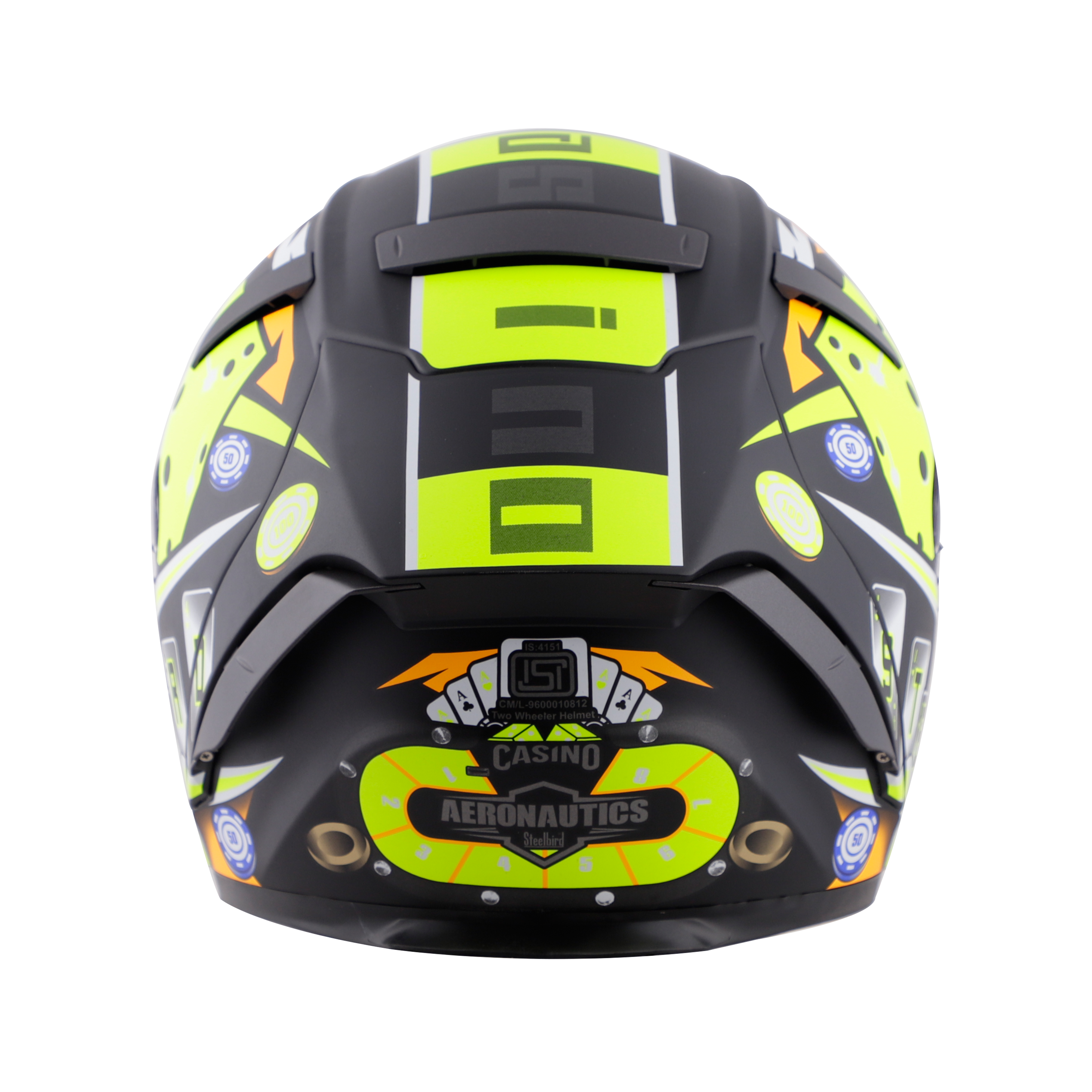 SA-2 CASINO MAT BLACK WITH NEON ( FITTED WITH CLEAR VISOR EXTRA RAINBOW CHROME VISOR FREE WITH ANTI-FOG SHIELD HOLDER)