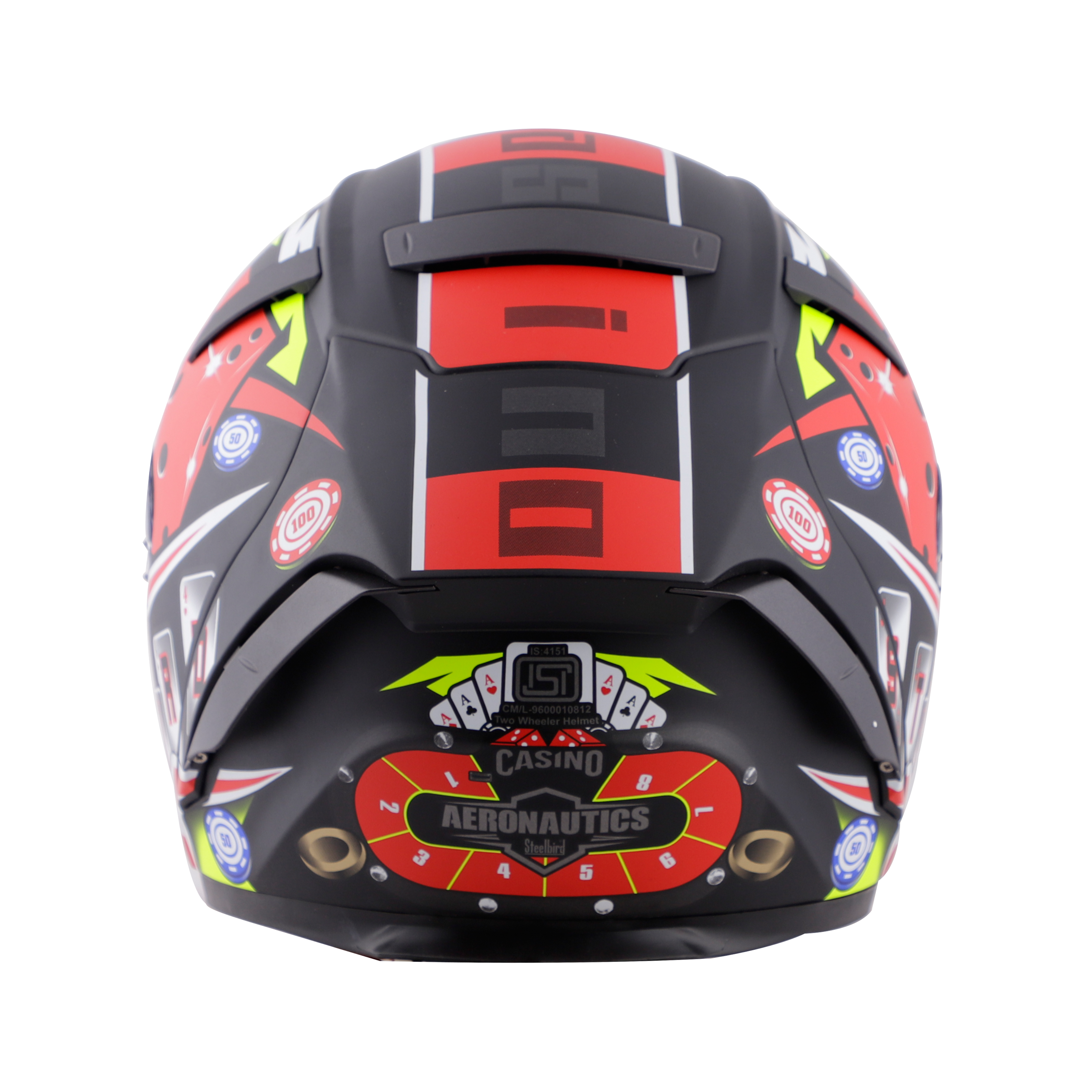 SA-2 CASINO MAT BLACK WITH RED ( FITTED WITH CLEAR VISOR EXTRA RAINBOW CHROME VISOR FREE WITH ANTI-FOG SHIELD HOLDER)