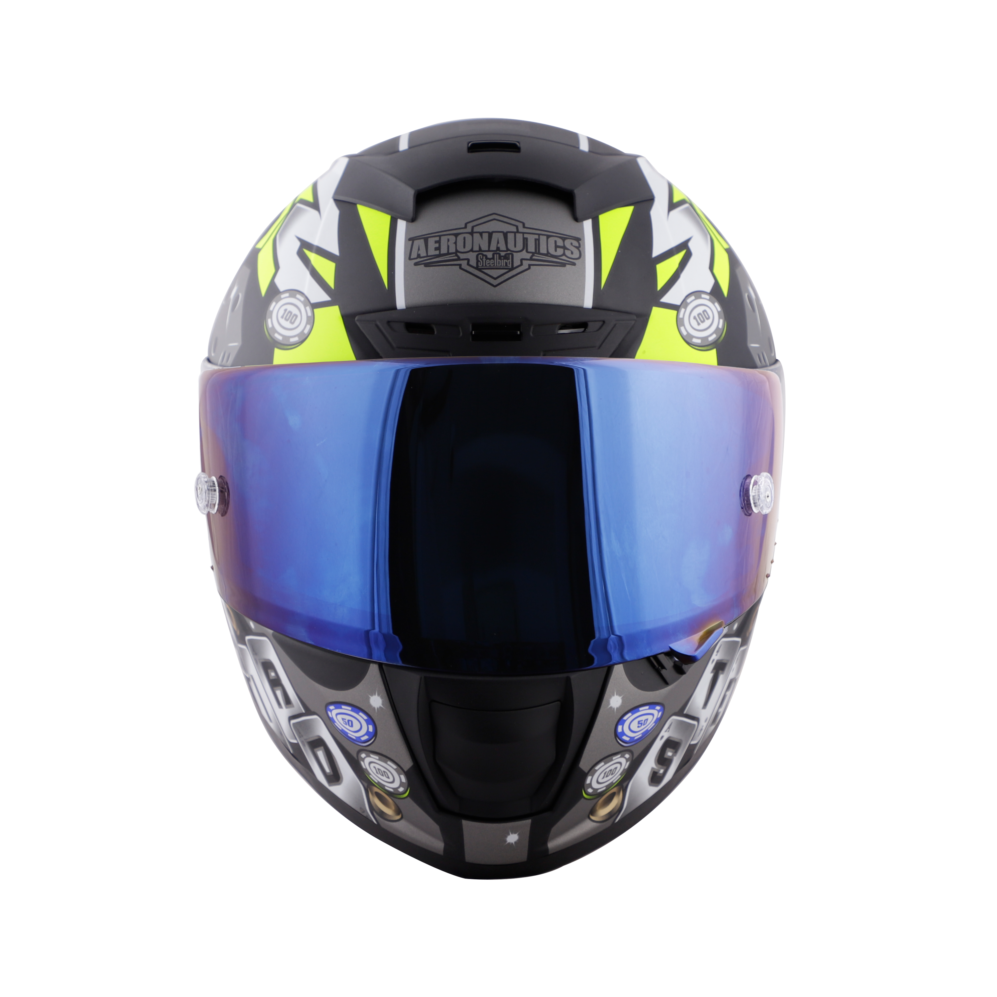 SA-2 CASINO GOLSSY BLACK WITH GREY ( FITTED WITH CLEAR VISOR EXTRA BLUE CHROME VISOR FREE WITH ANTI-FOG SHIELD HOLDER)